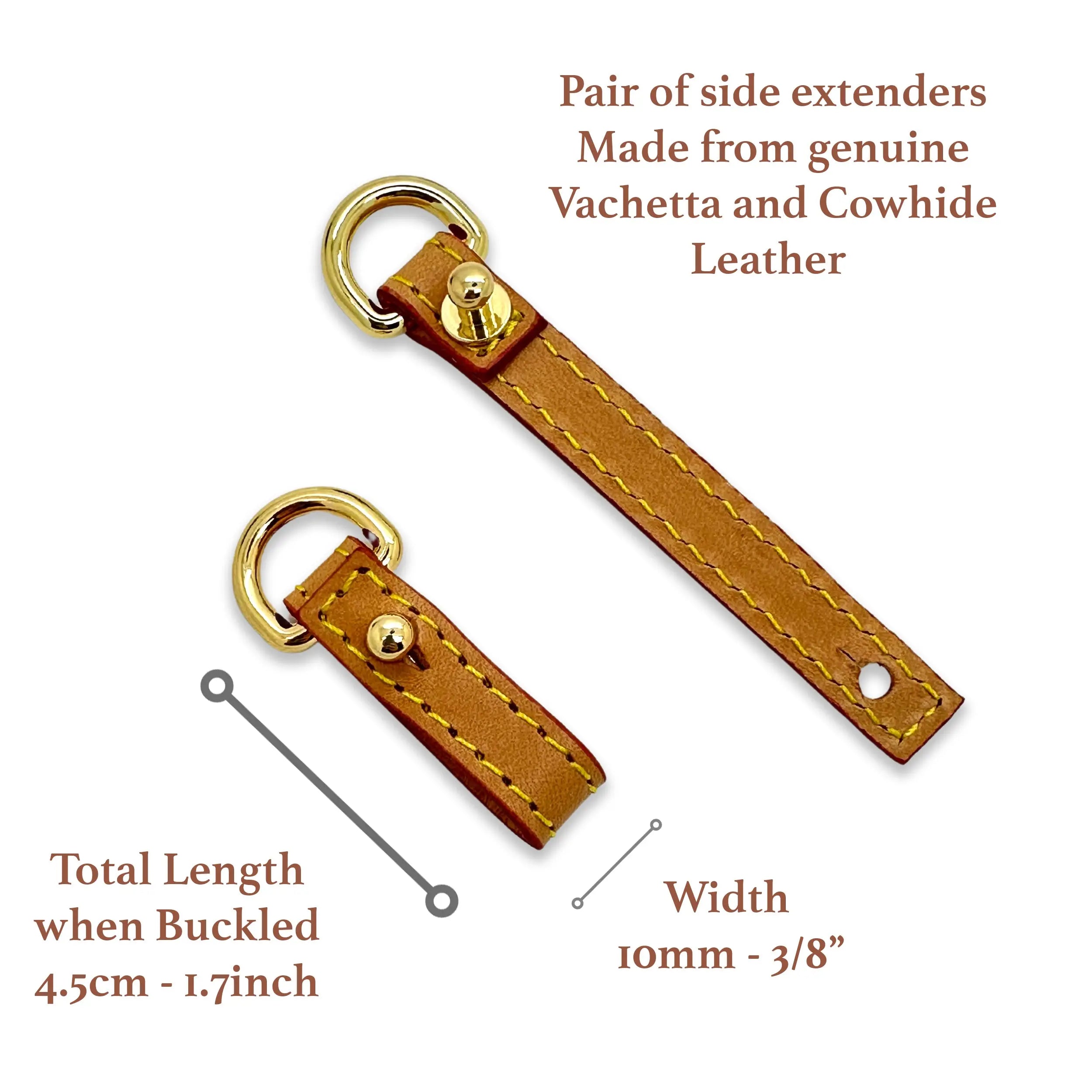 Pair of Vachetta Side extender for Small bags - 5 Colors dressupyourpurse