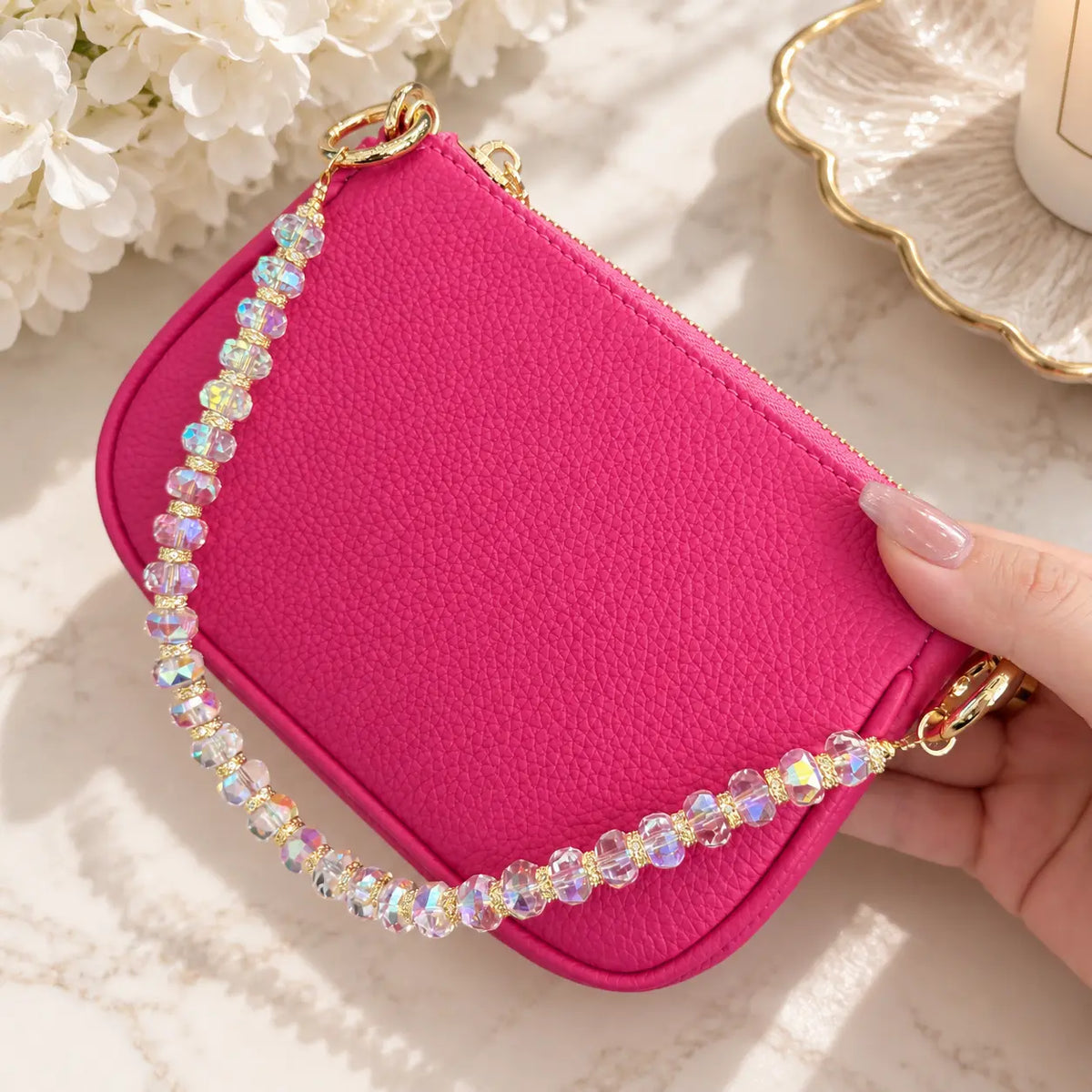 Crystal Charm Wristlet – Glass Beaded Phone Wrist Strap & Bag Charm dressupyourpurse