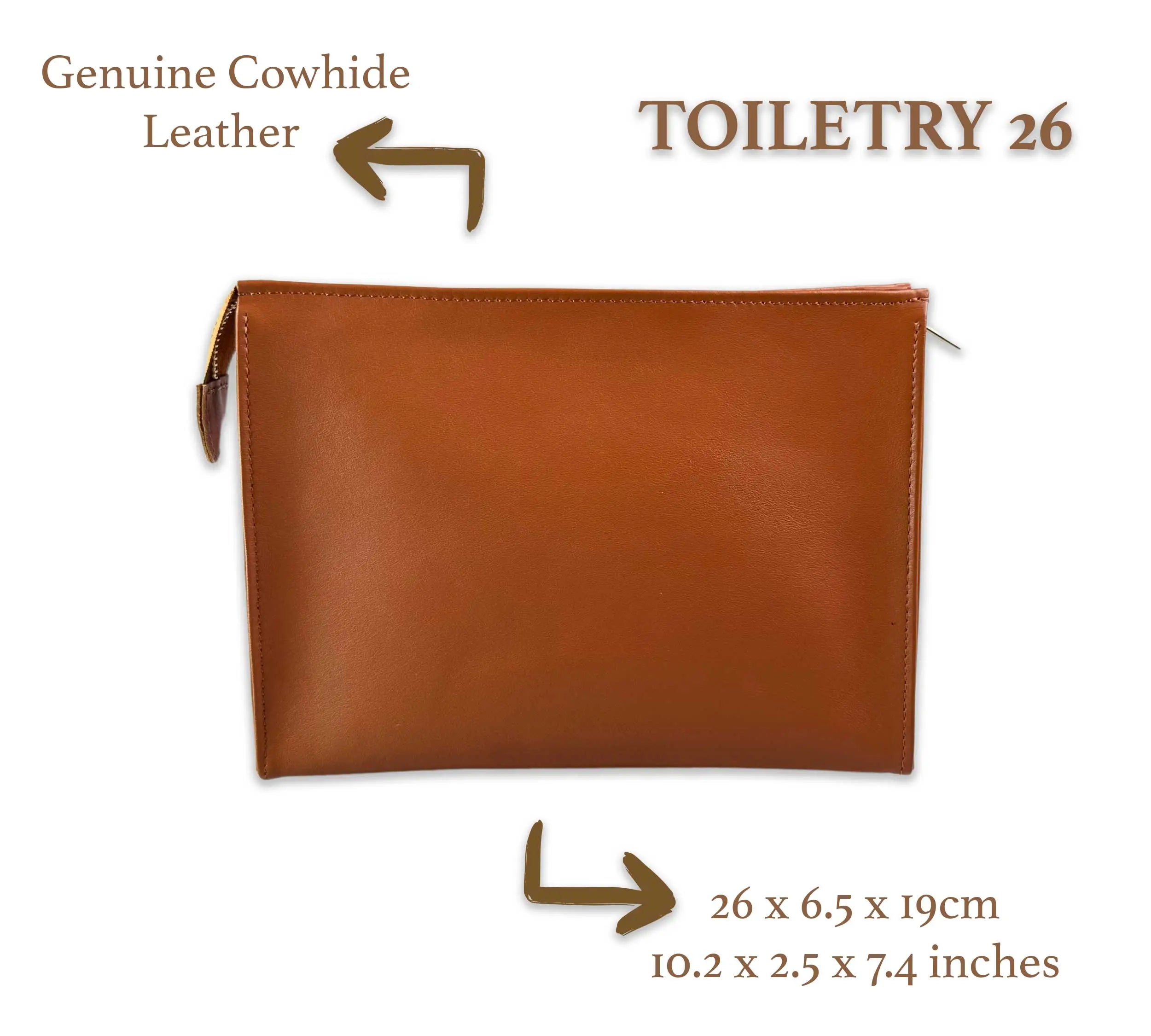 Leather Toiletry Pouch 26 - Brown dressupyourpurse