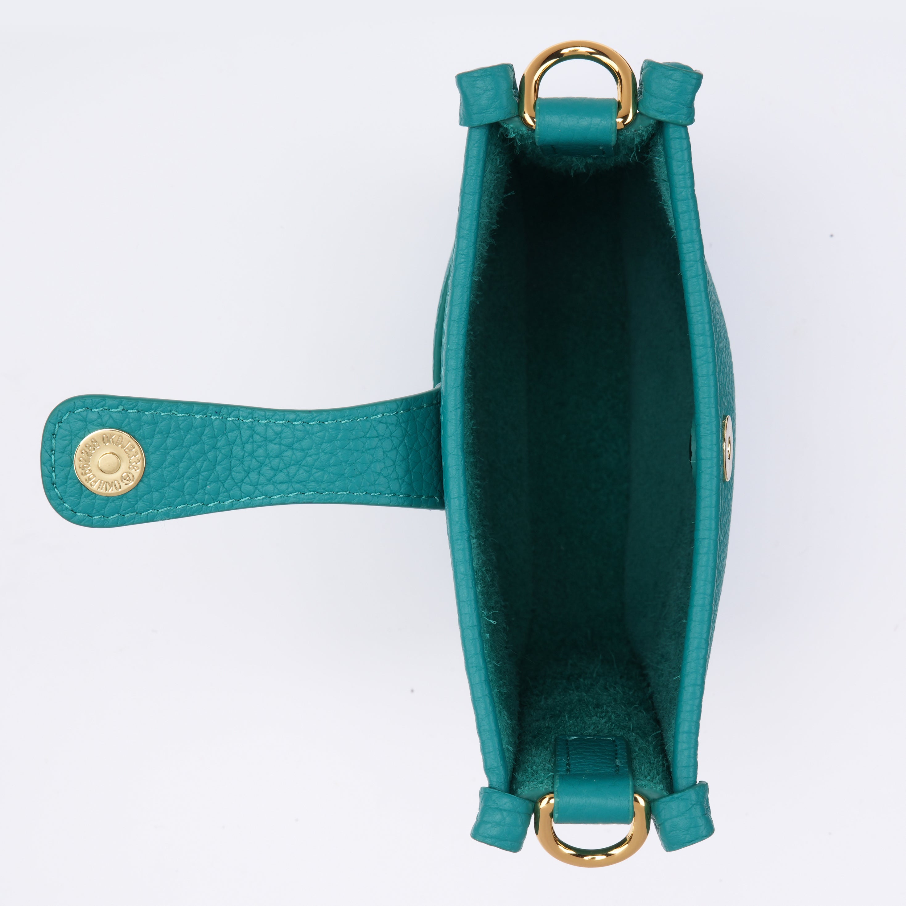 FLORENCE – Premium Gros-Grain Leather Crossbody Bag - Blue Lagoon