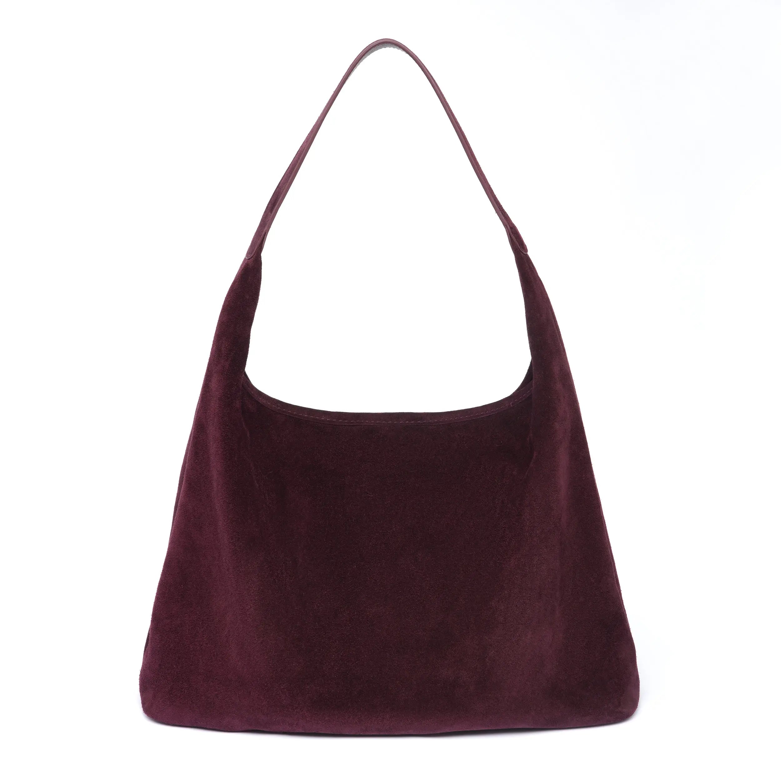 Pre Order - The Slouch Bag - Calf Suede Leather - Plum dressupyourpurse