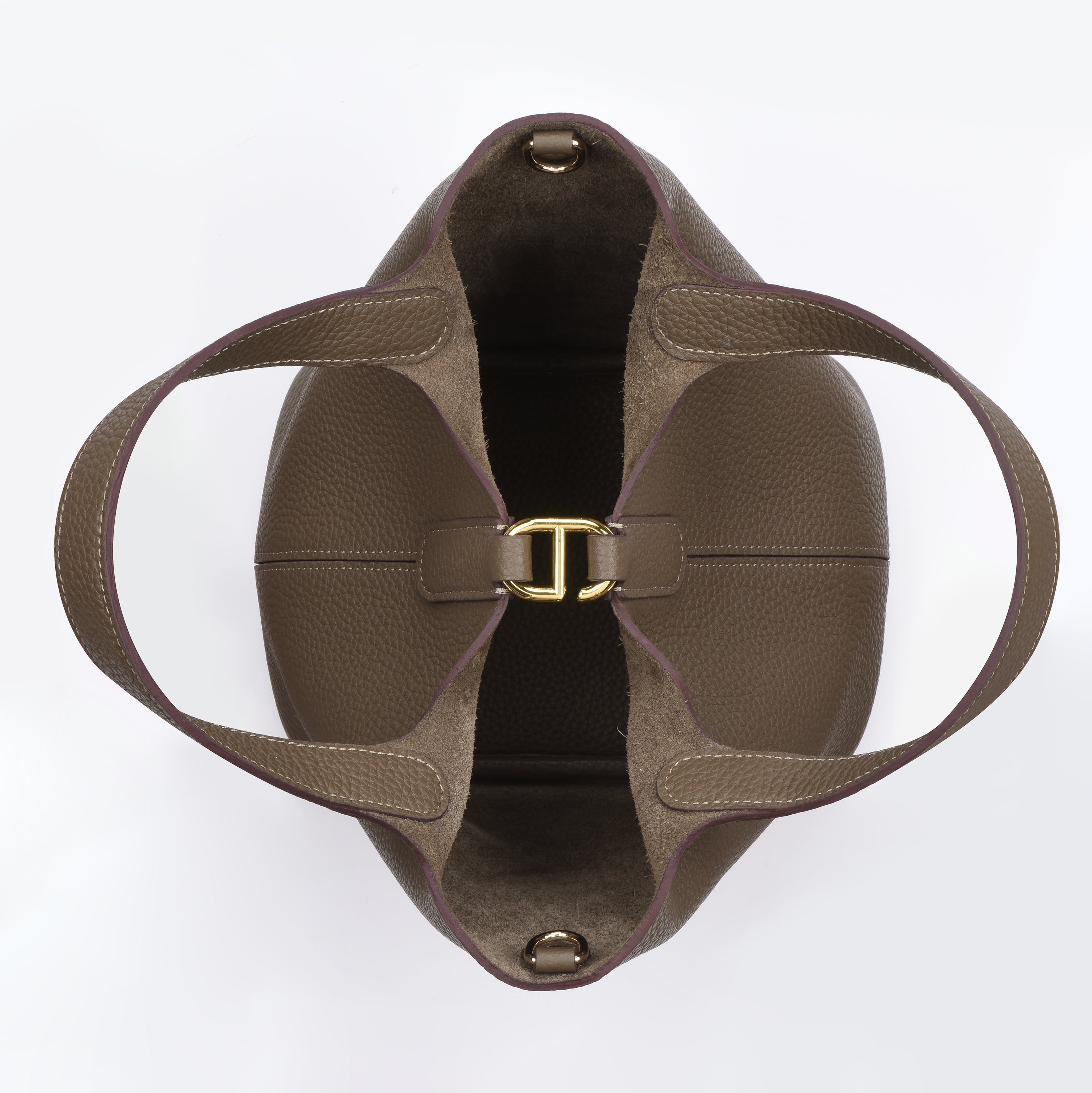 Josette - Versatile Bucket Bag - Grained Cowhide - Dark Taupe dressupyourpurse