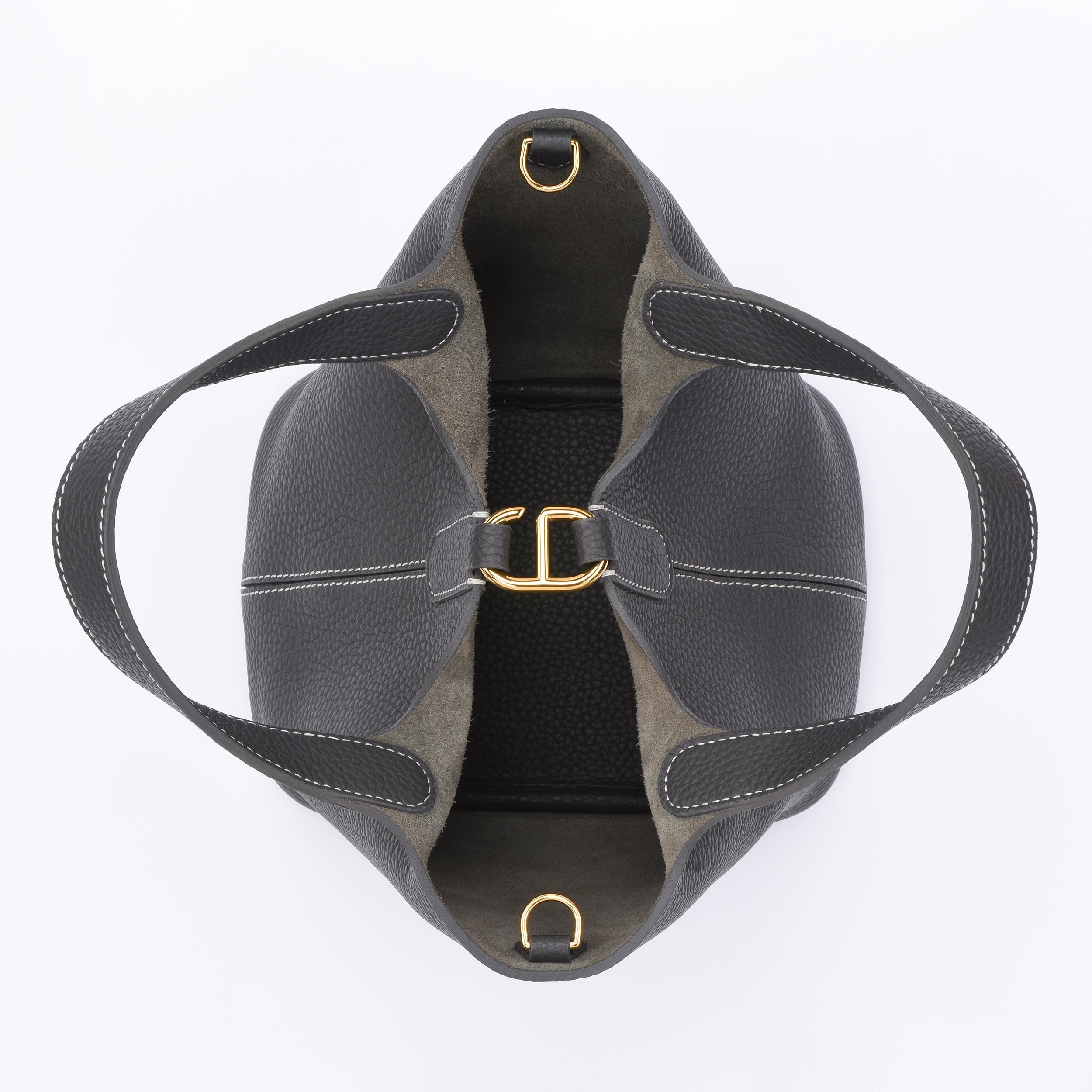 Josette - Versatile Bucket Bag - Grained Cowhide - ELEPHANT GREY dressupyourpurse