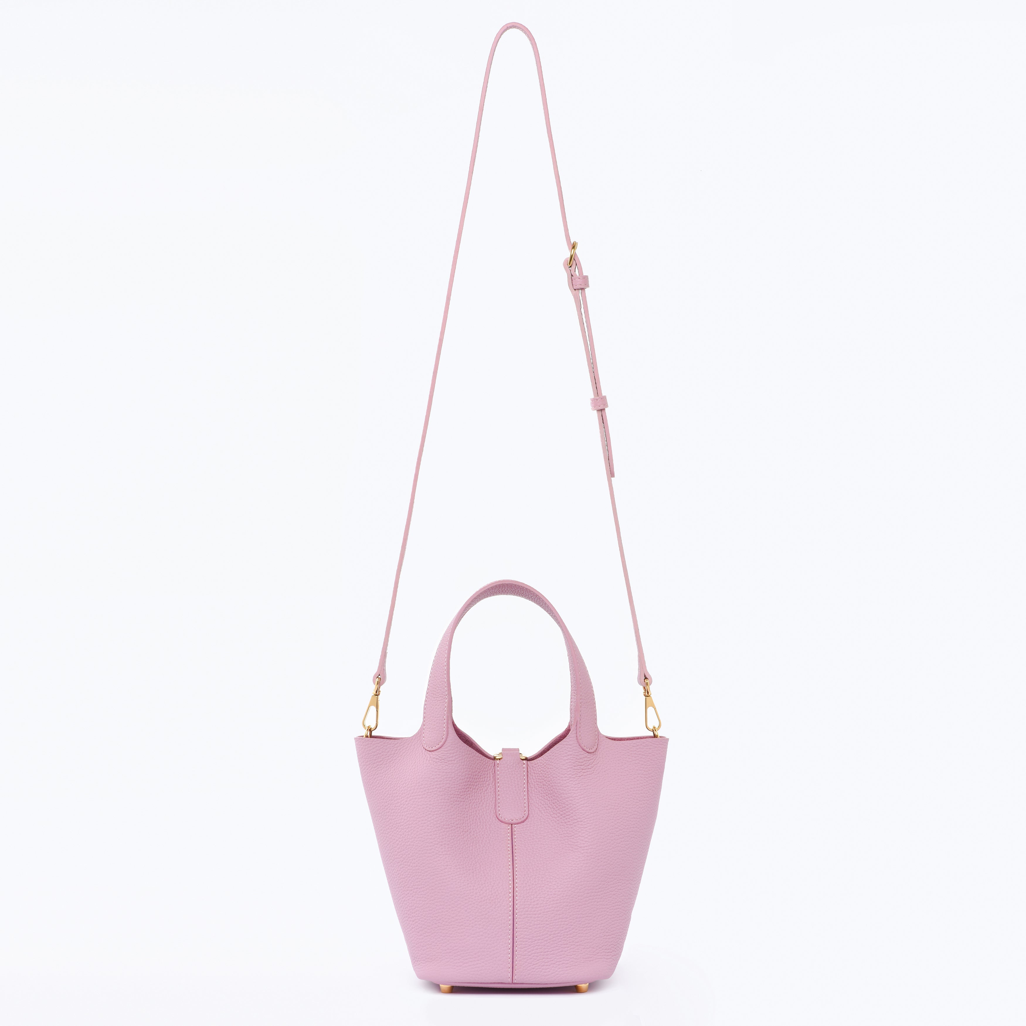 Josette - Versatile Bucket Bag - Grained Cowhide - CREAMY PINK dressupyourpurse