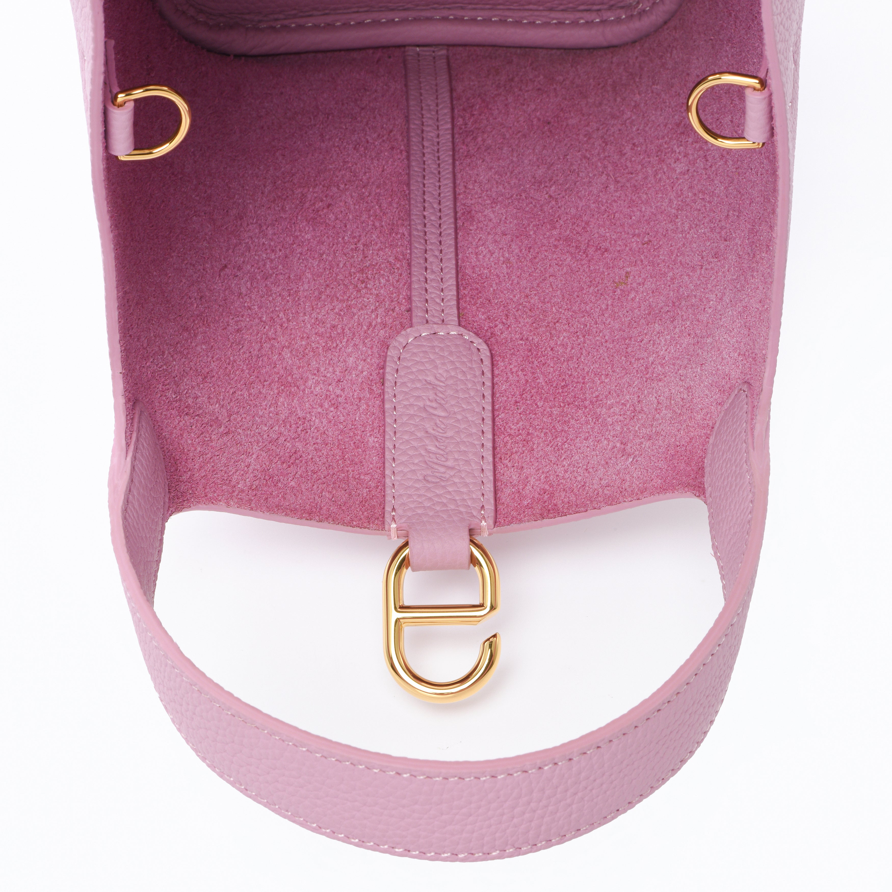 Josette - Versatile Bucket Bag - Grained Cowhide - CREAMY PINK dressupyourpurse