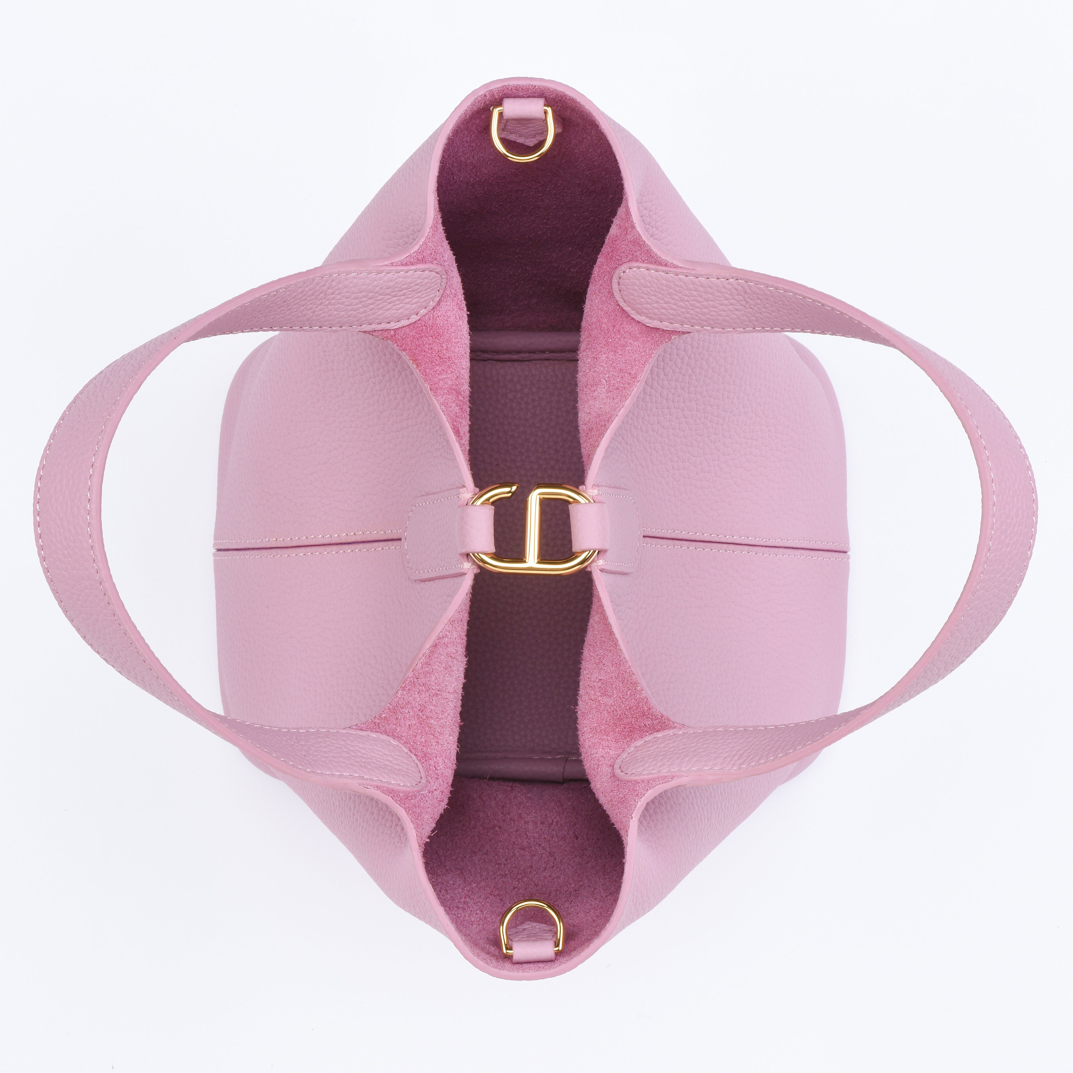 Josette - Versatile Bucket Bag - Grained Cowhide - CREAMY PINK dressupyourpurse