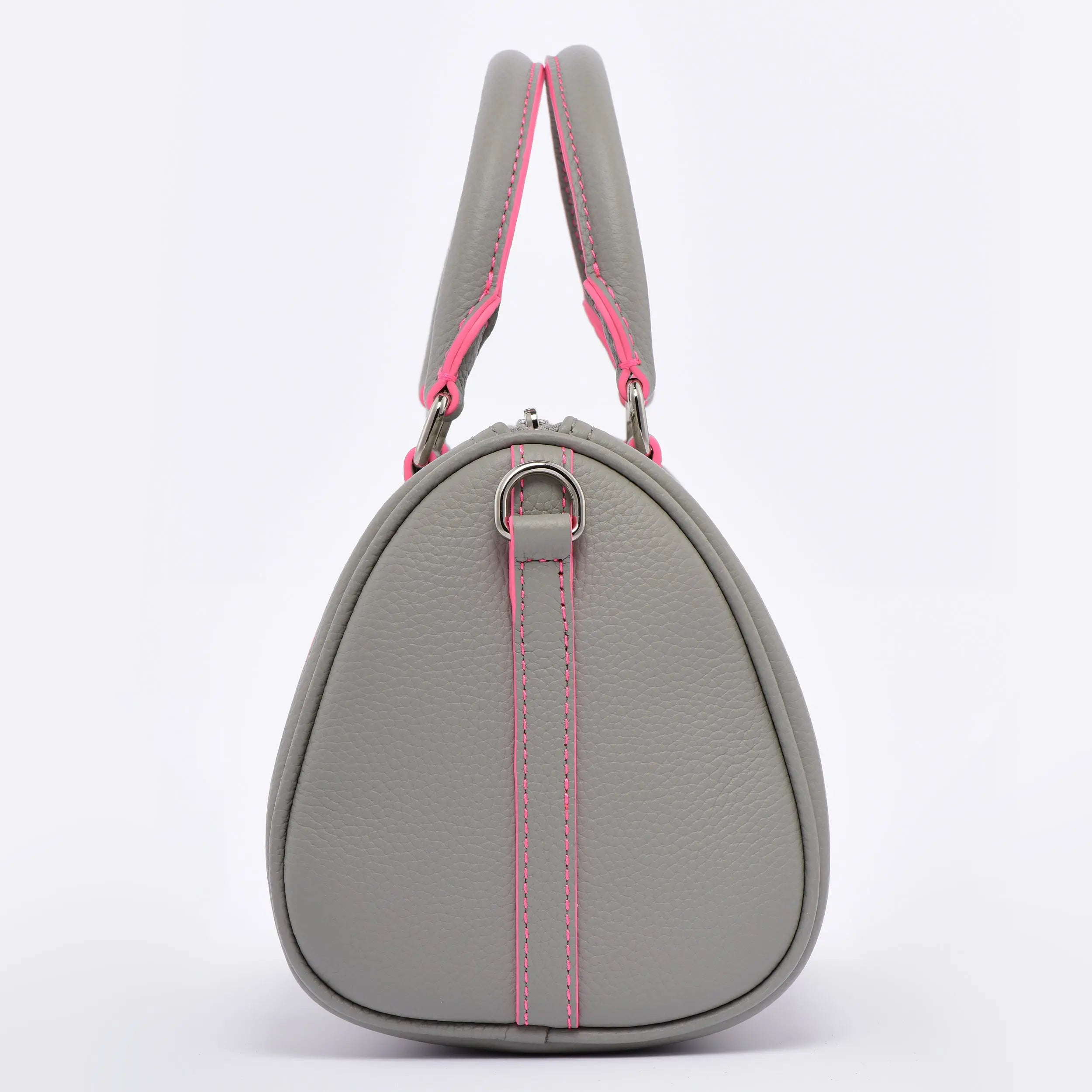 Mini Boston - Limited edition - Pearl Grey / Neon Pink dressupyourpurse