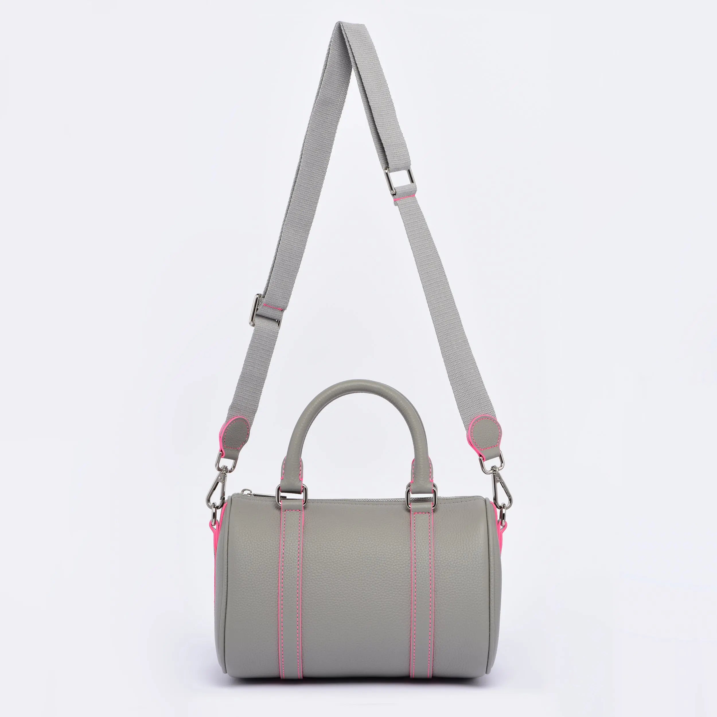 Mini Boston - Limited edition - Pearl Grey / Neon Pink dressupyourpurse