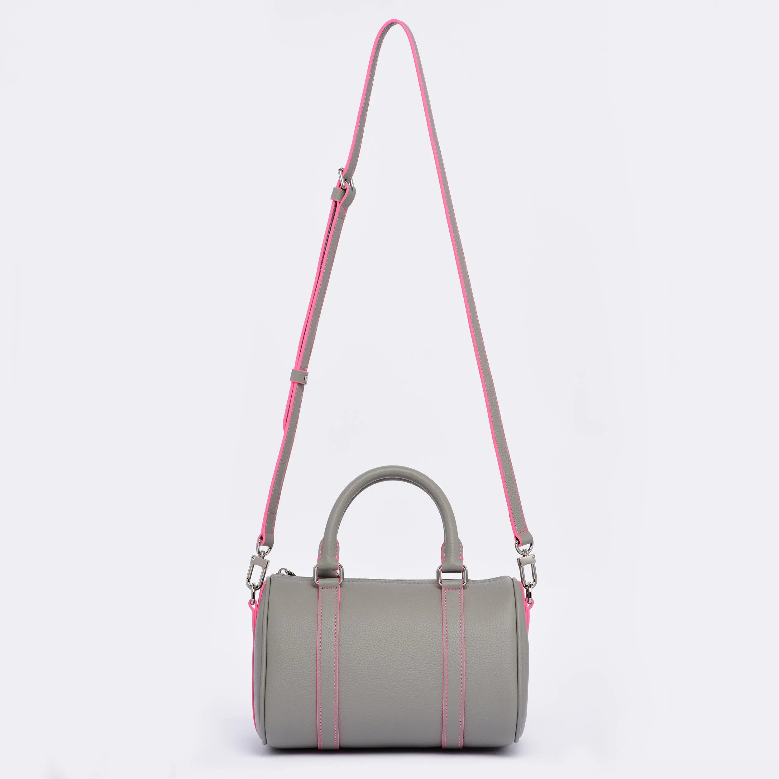 Mini Boston - Limited edition - Pearl Grey / Neon Pink dressupyourpurse