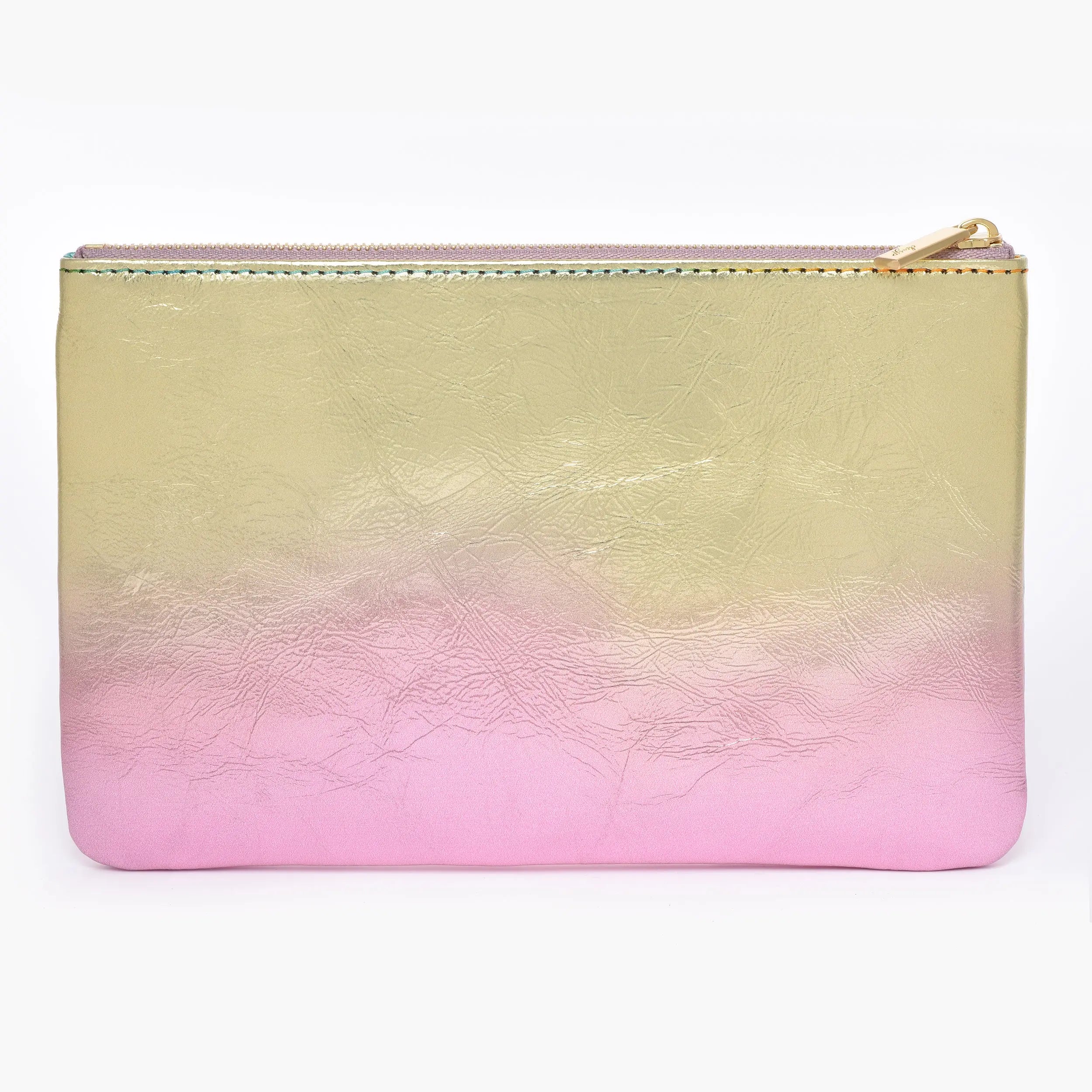 Dream Collection - The "M" Case - Rainbow Leather Zipped Pouch dressupyourpurse