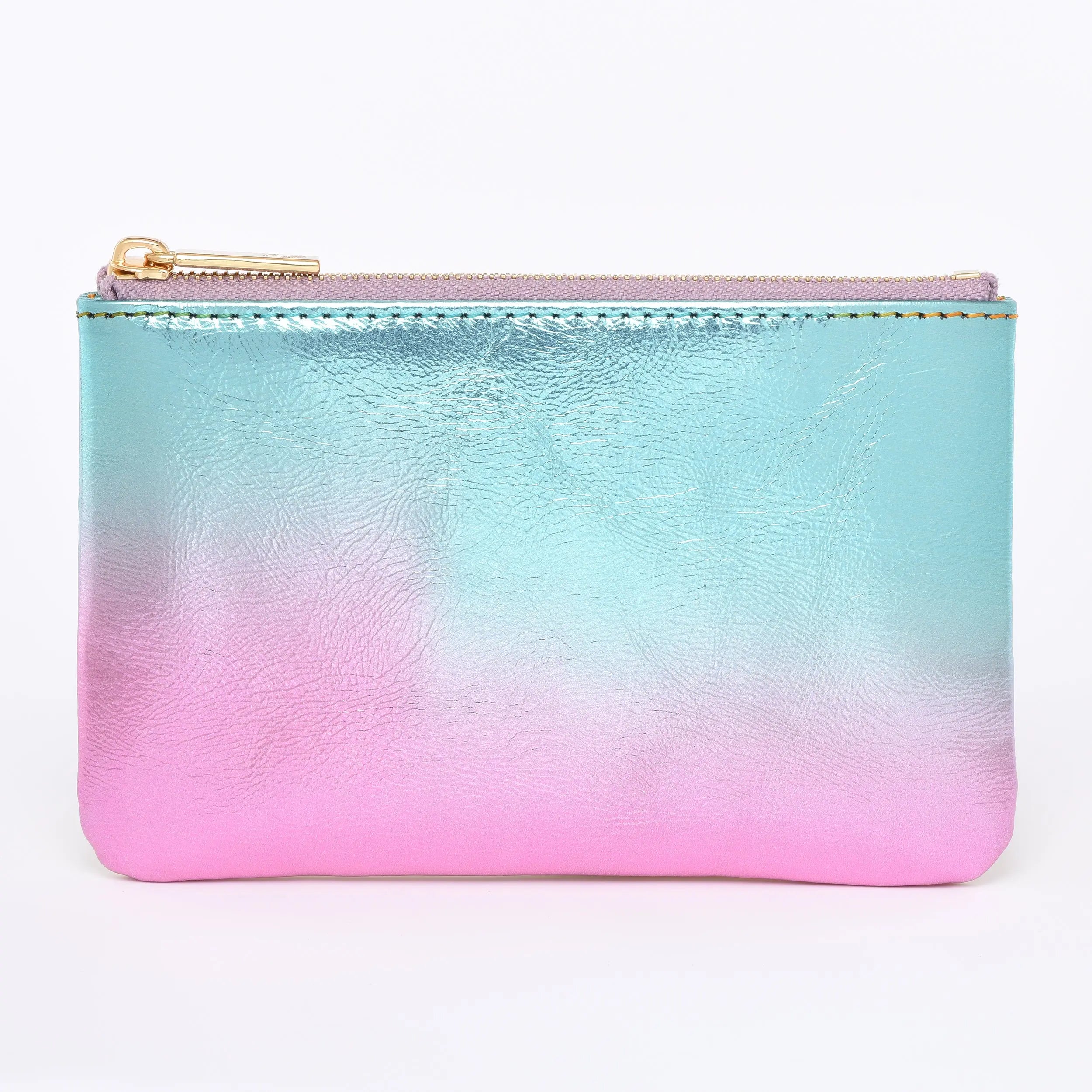 Dream Collection - The MINI "M" Case - Rainbow Leather Zipped Pouch dressupyourpurse