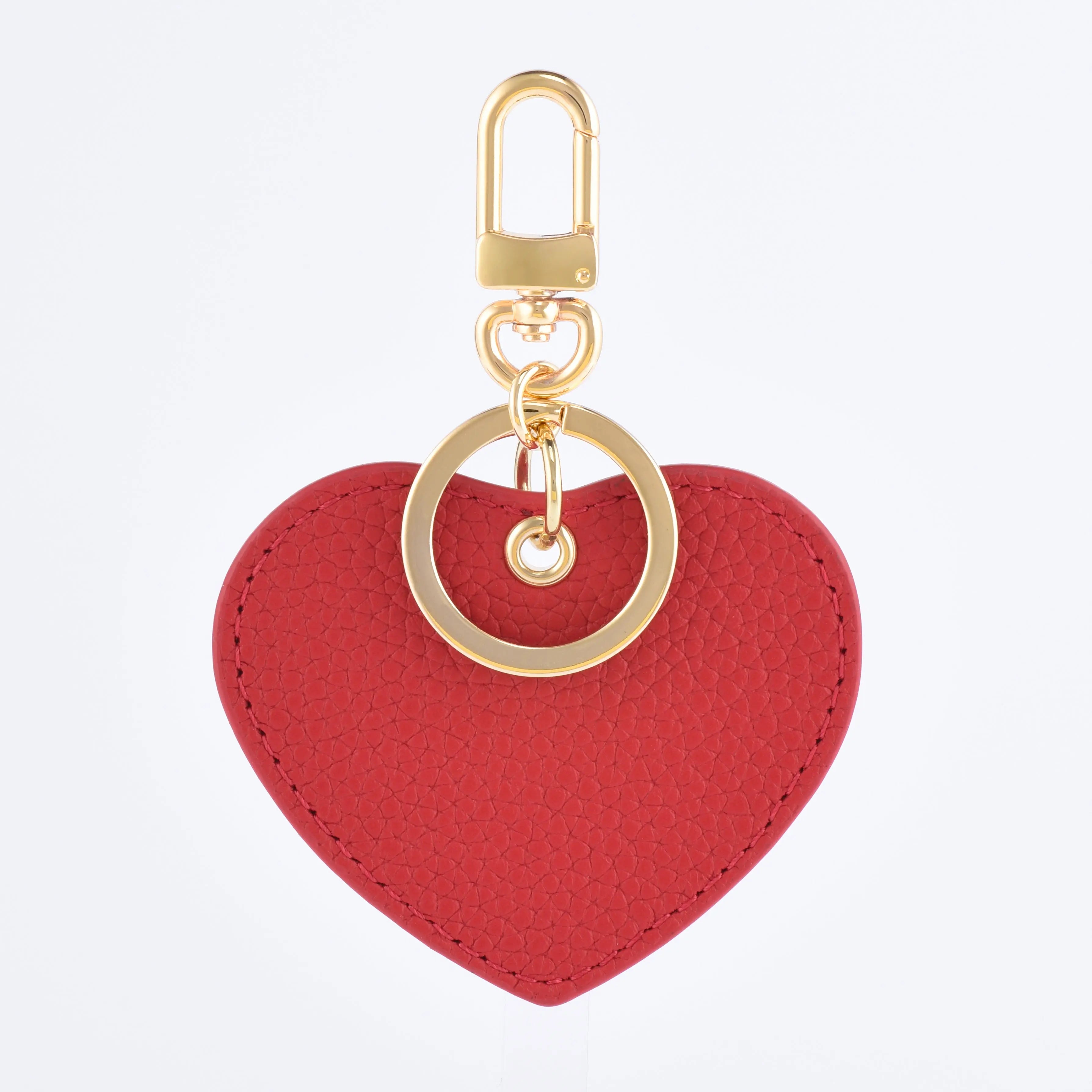 Heart Bag Charm - Togo Leather Keyring dressupyourpurse
