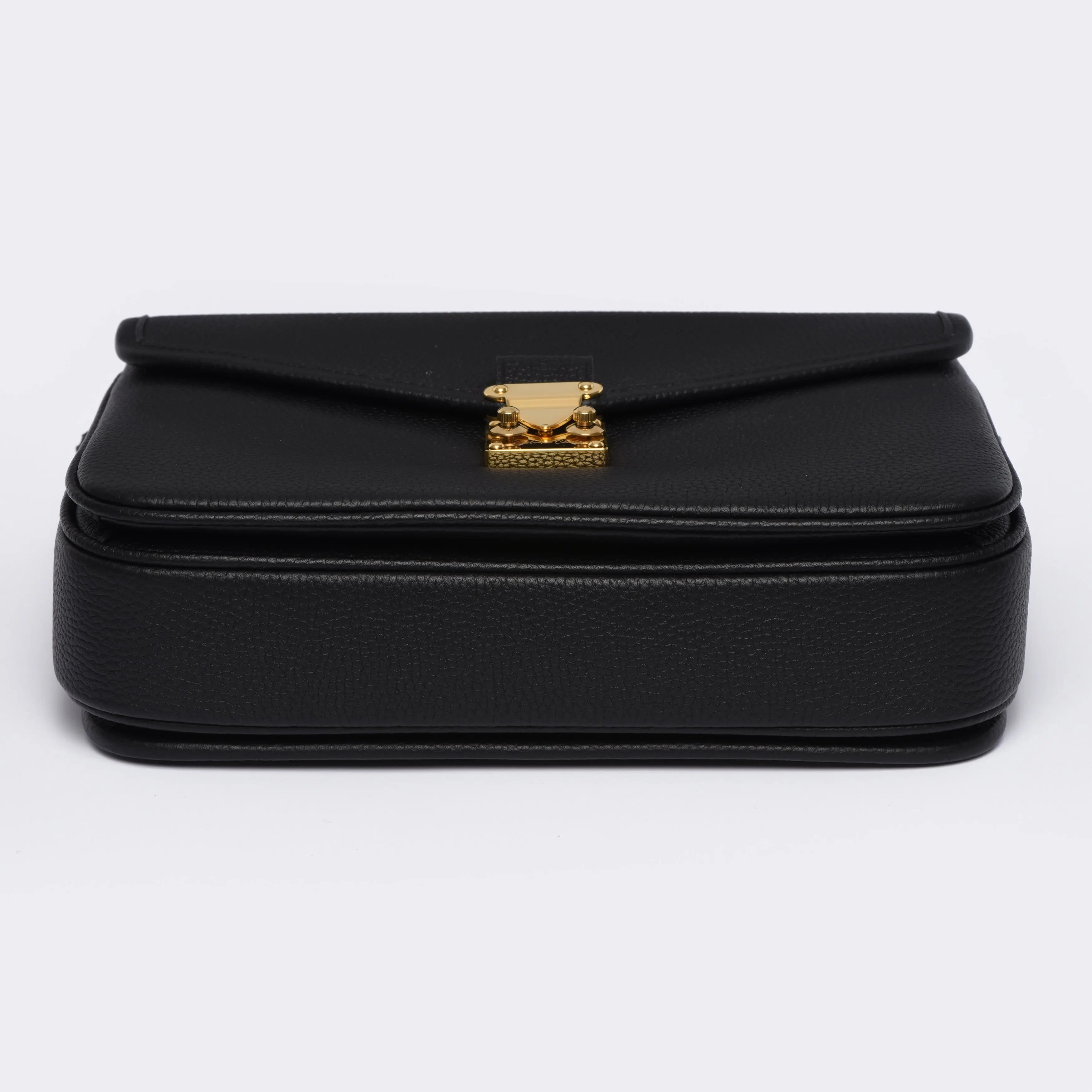 PARIS 15 - TOGO LEATHER - SATCHEL CROSSBODY BAG - BLACK dressupyourpurse