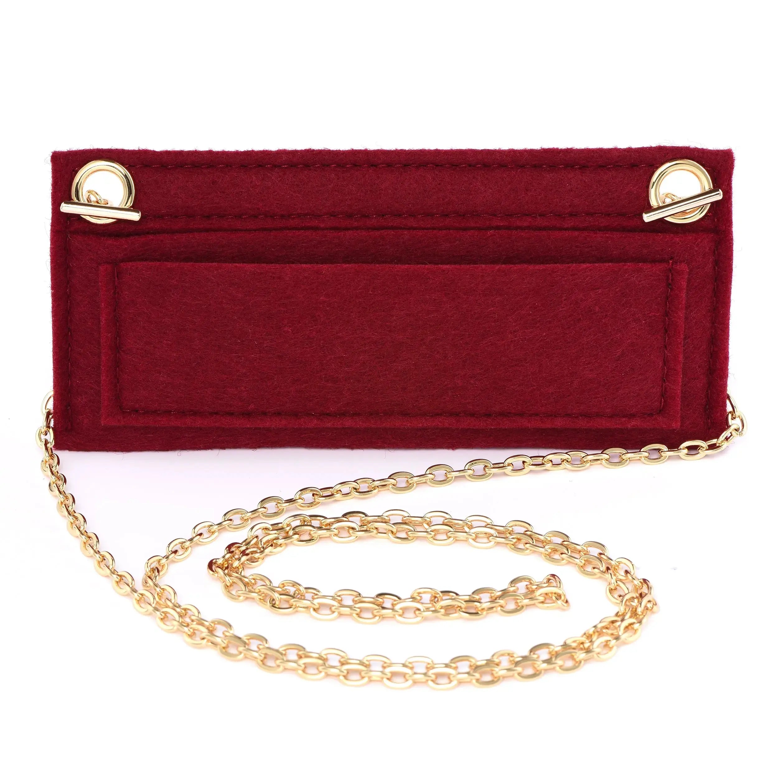 Crossbody Conversion Kit for Long Wallet (Sarah, Emilie...) Felt insert + Oval Chain dressupyourpurse
