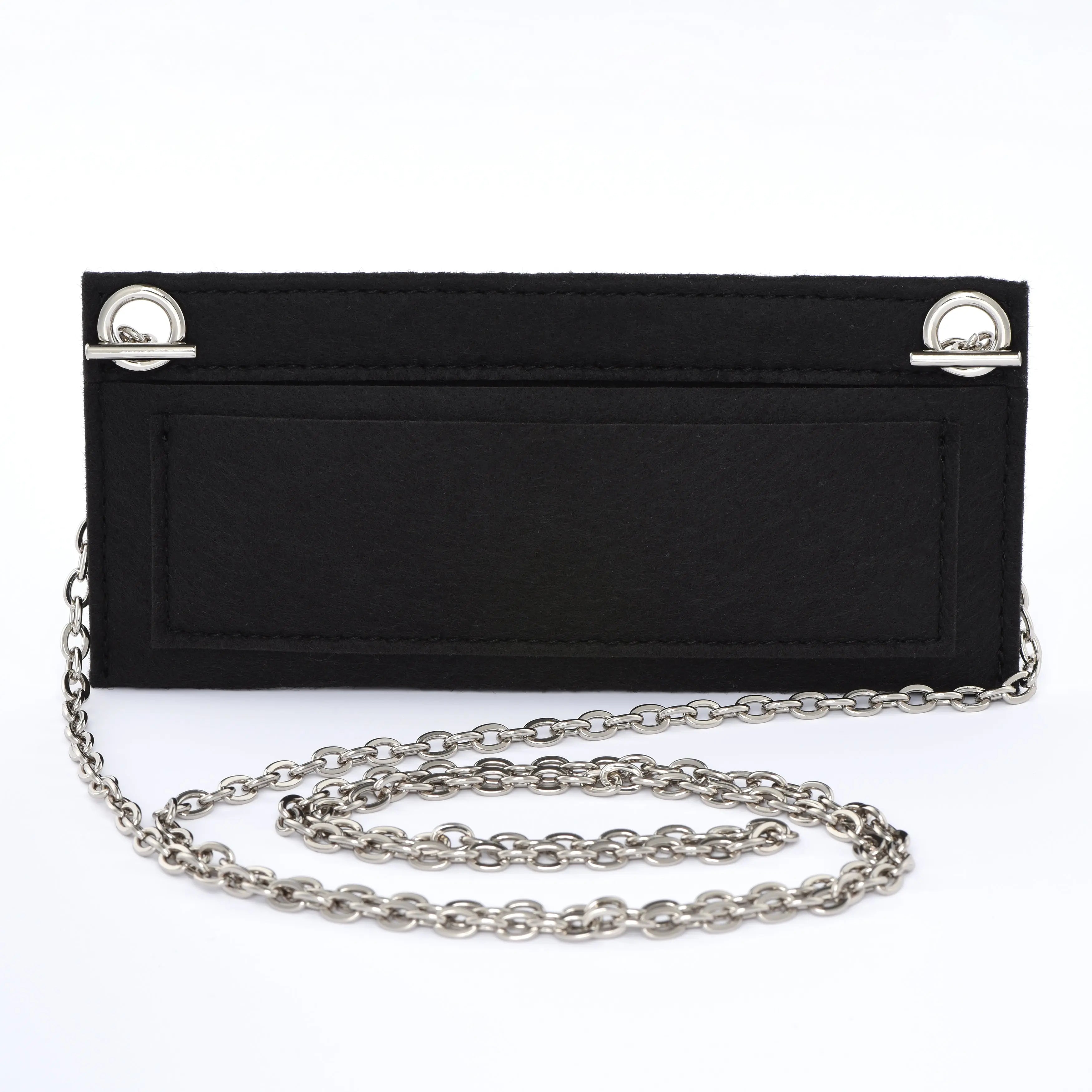 Crossbody Conversion Kit for Long Wallet (Sarah, Emilie...) Felt insert + Oval Chain - 2 colors dressupyourpurse