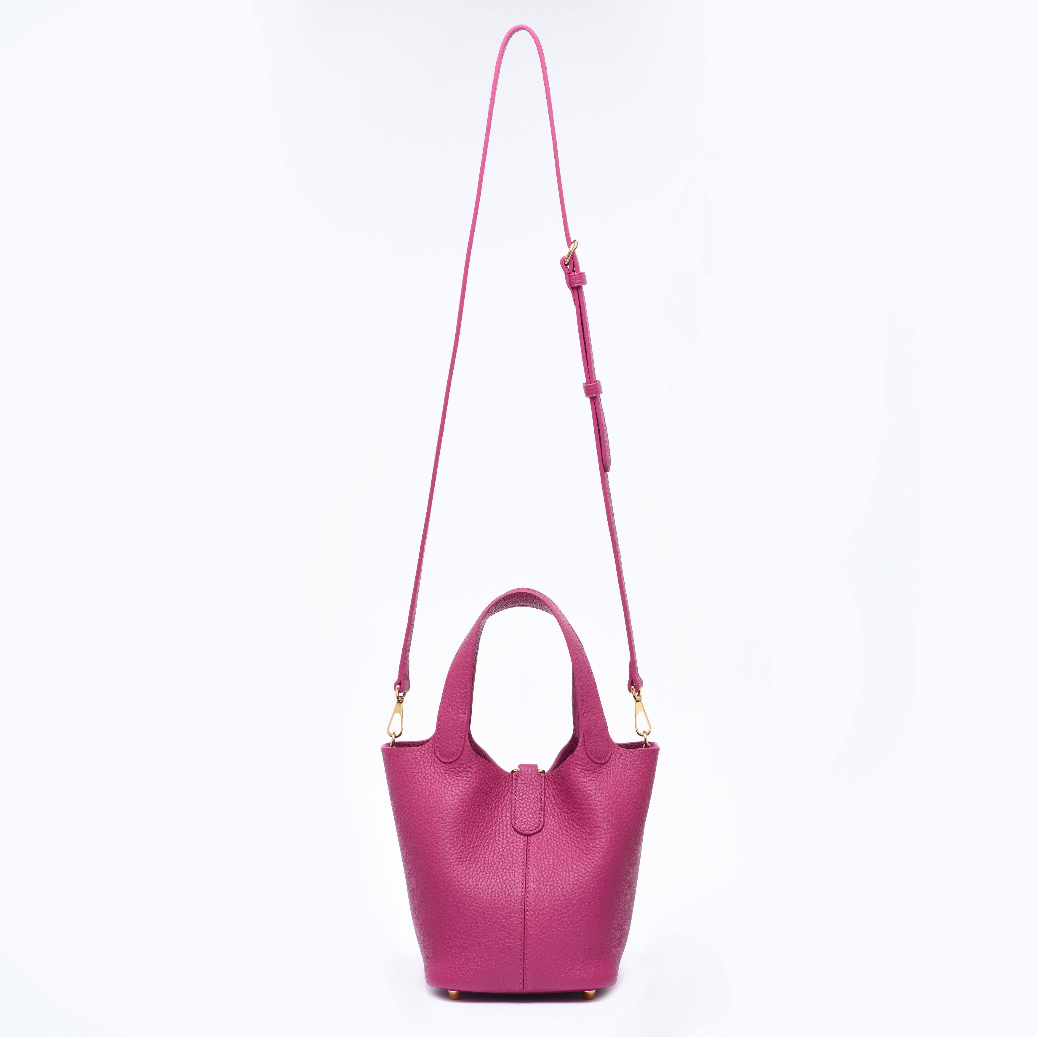 Josette - Versatile Bucket Bag - Grained Cowhide - ROSE VIOLET dressupyourpurse