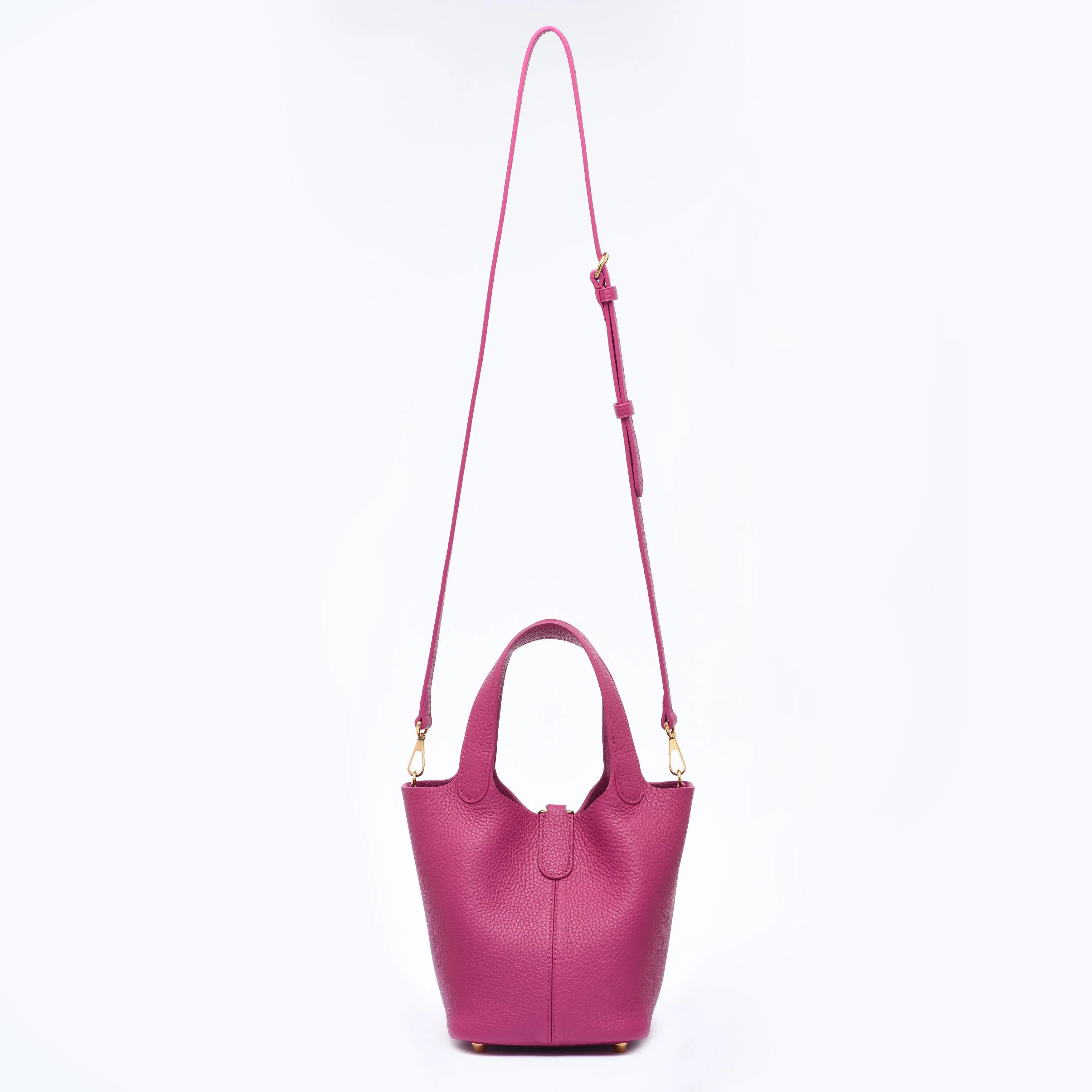 Josette - Versatile Bucket Bag - Grained Cowhide - ROSE VIOLET dressupyourpurse