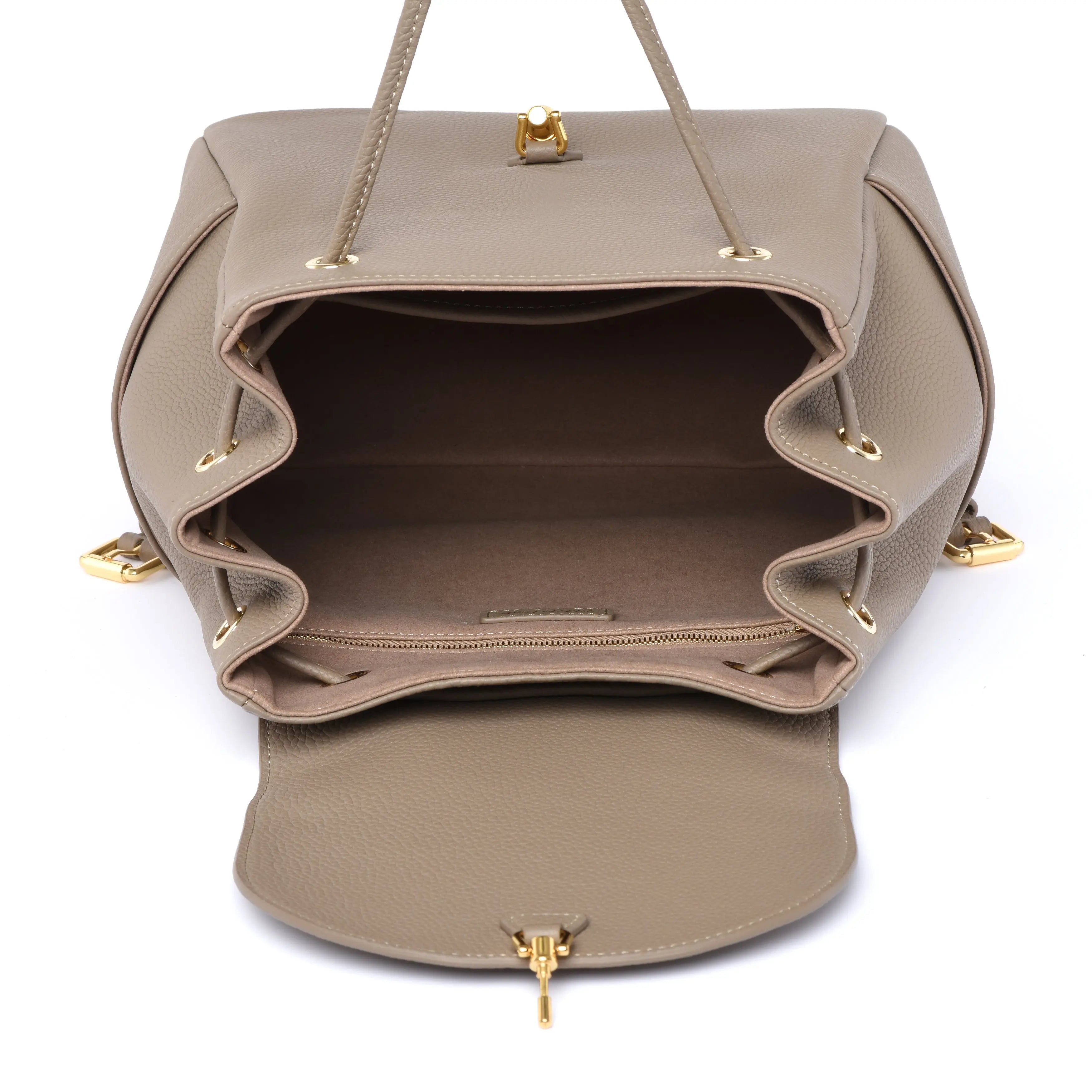 Luxury Backpack - Togo Leather - Taupe dressupyourpurse