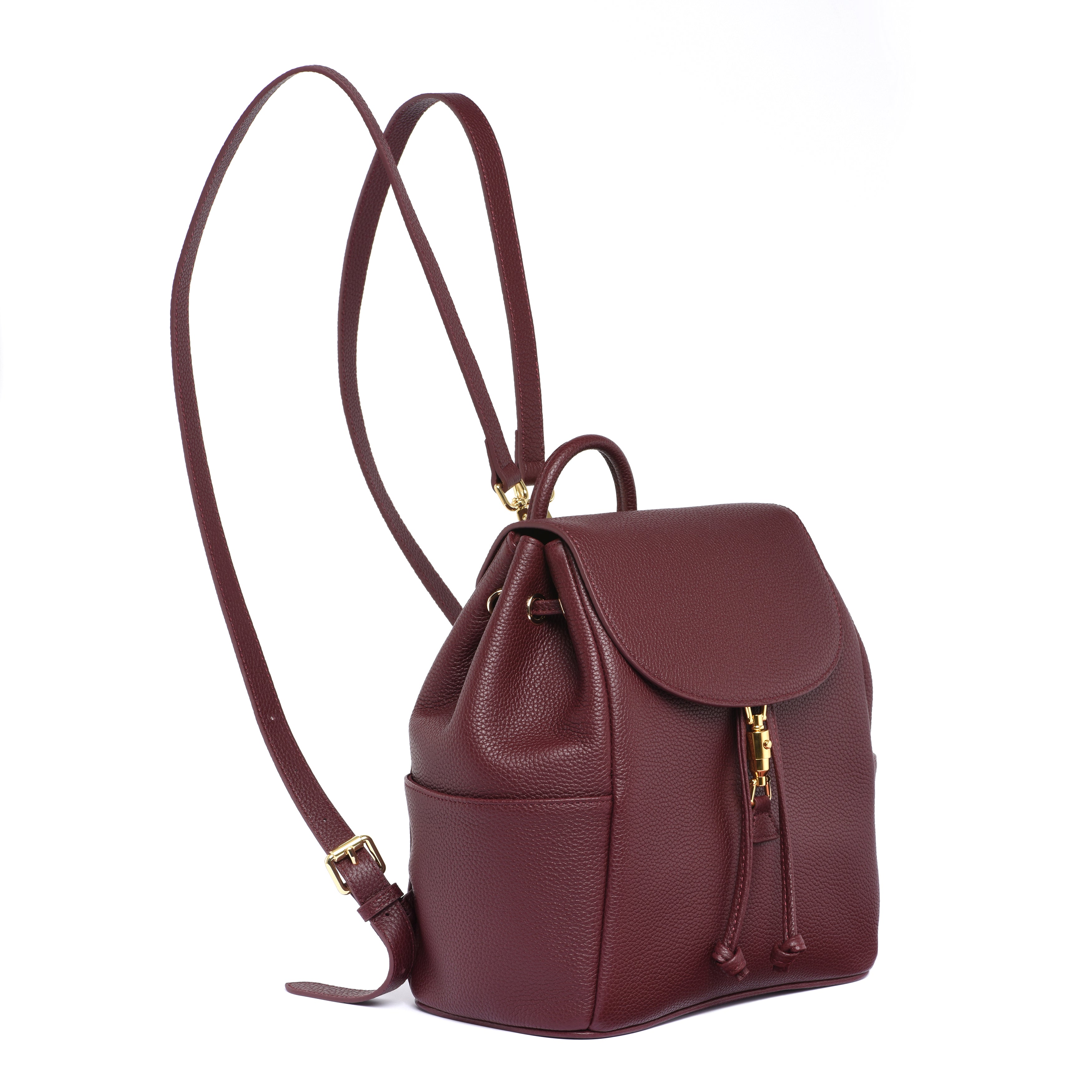 Luxury Backpack - Togo Leather - Burgundy dressupyourpurse
