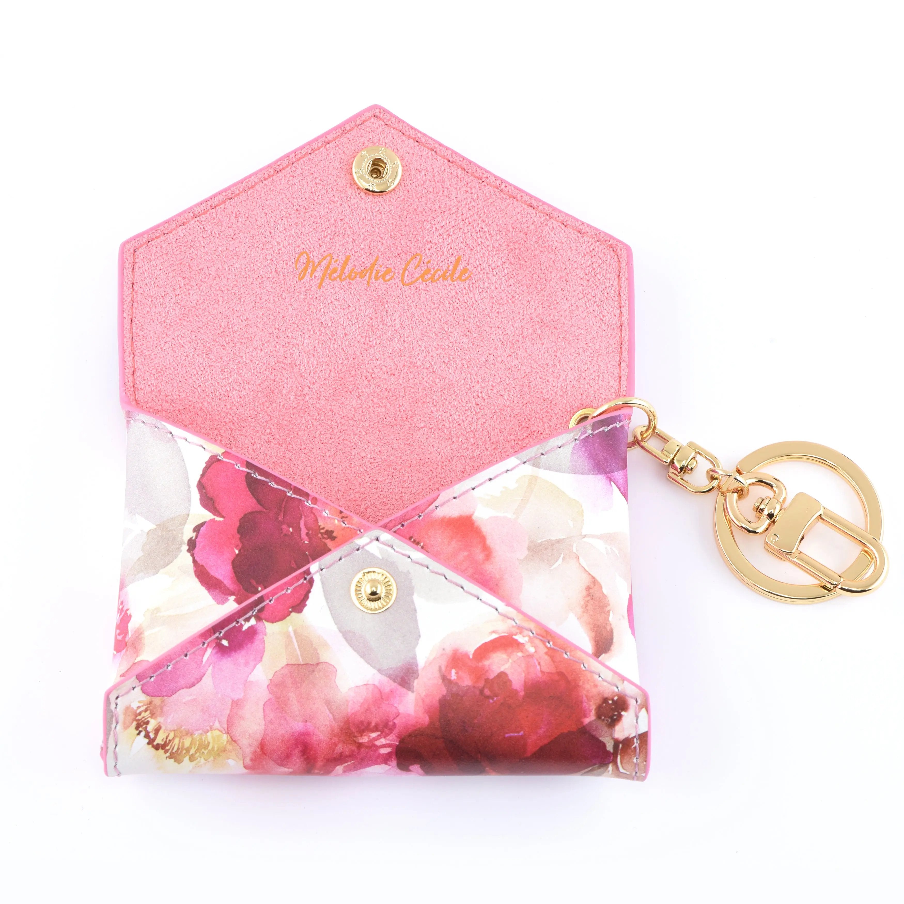 PEONIE COLLECTION - Mini envelope - Card holder bag charm - Red dressupyourpurse