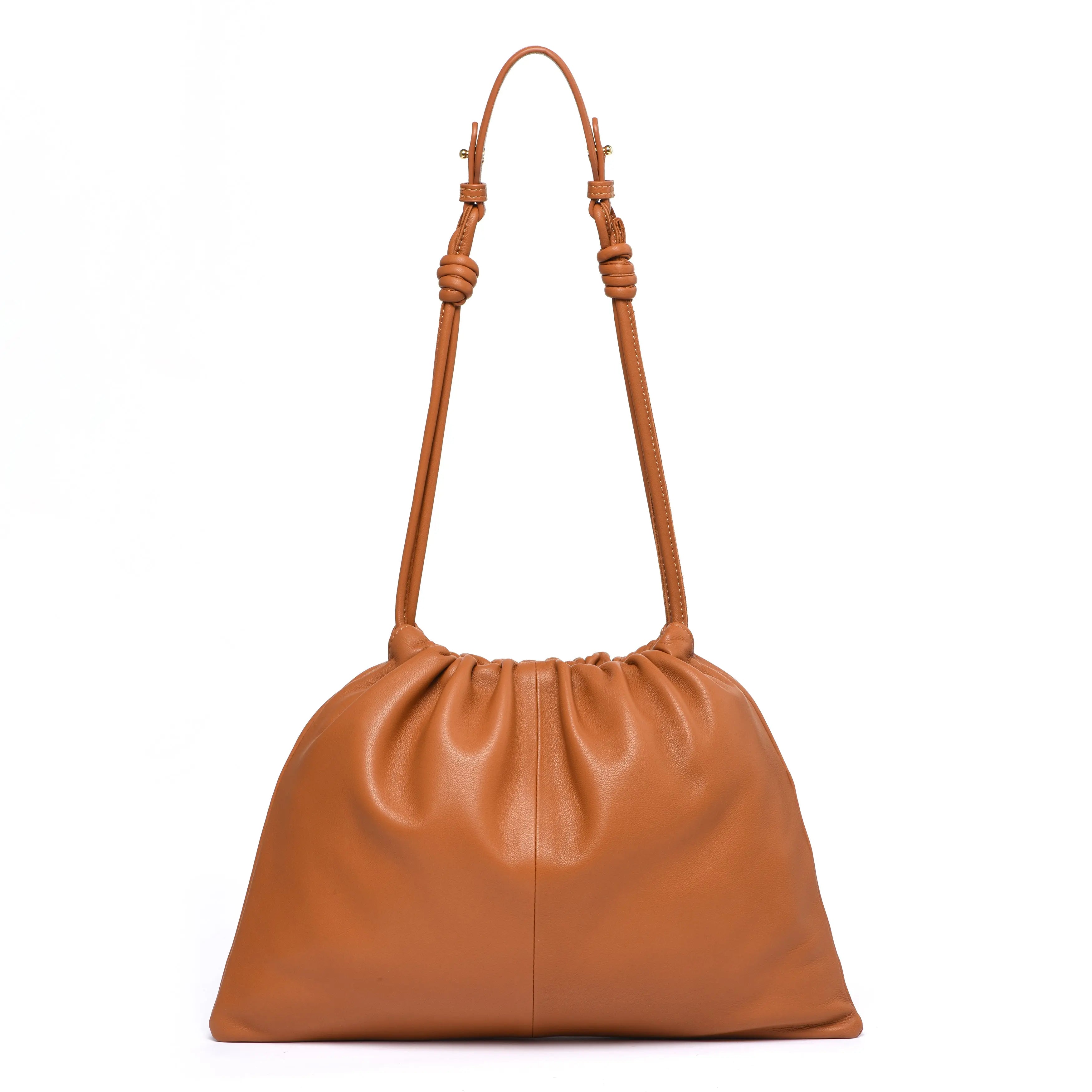 HCC X DUYP - "On The Go" – Soft Lambskin Shoulder Bag - Camel Brown dressupyourpurse