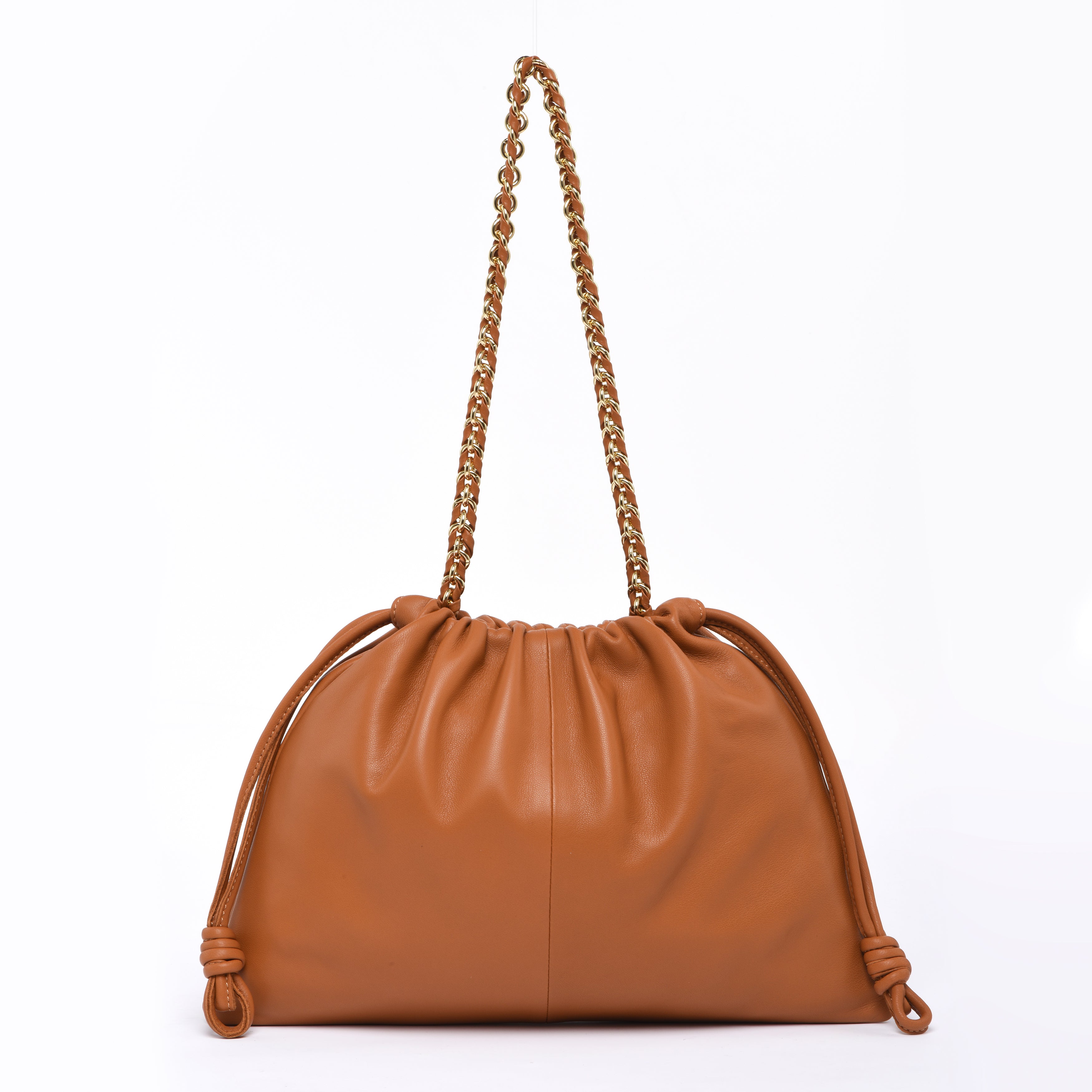 HCC X DUYP - "On The Go" – Soft Lambskin Shoulder Bag - Camel Brown