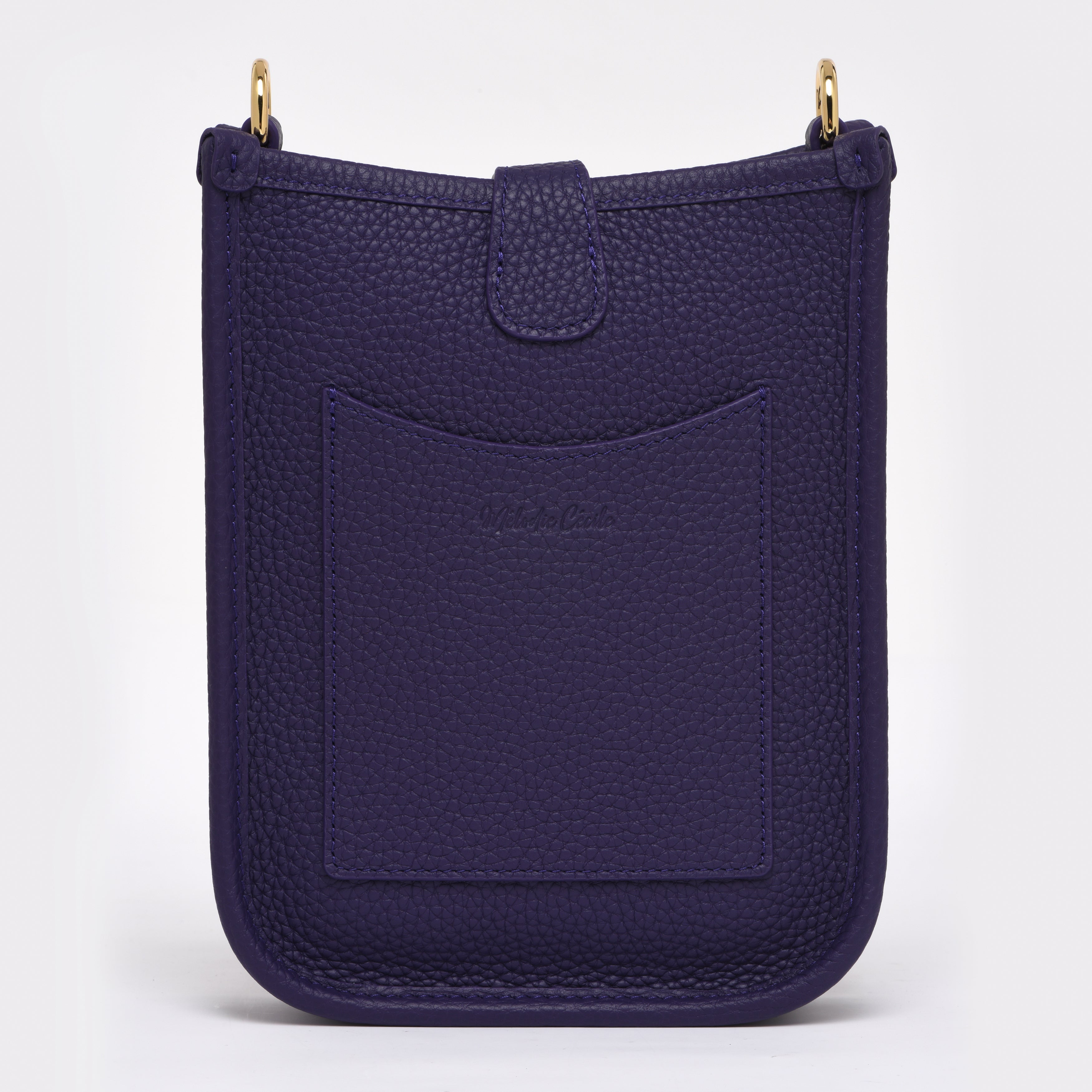 FLORENCE – Premium Gros-Grain Leather Crossbody Bag - Midnight Violet