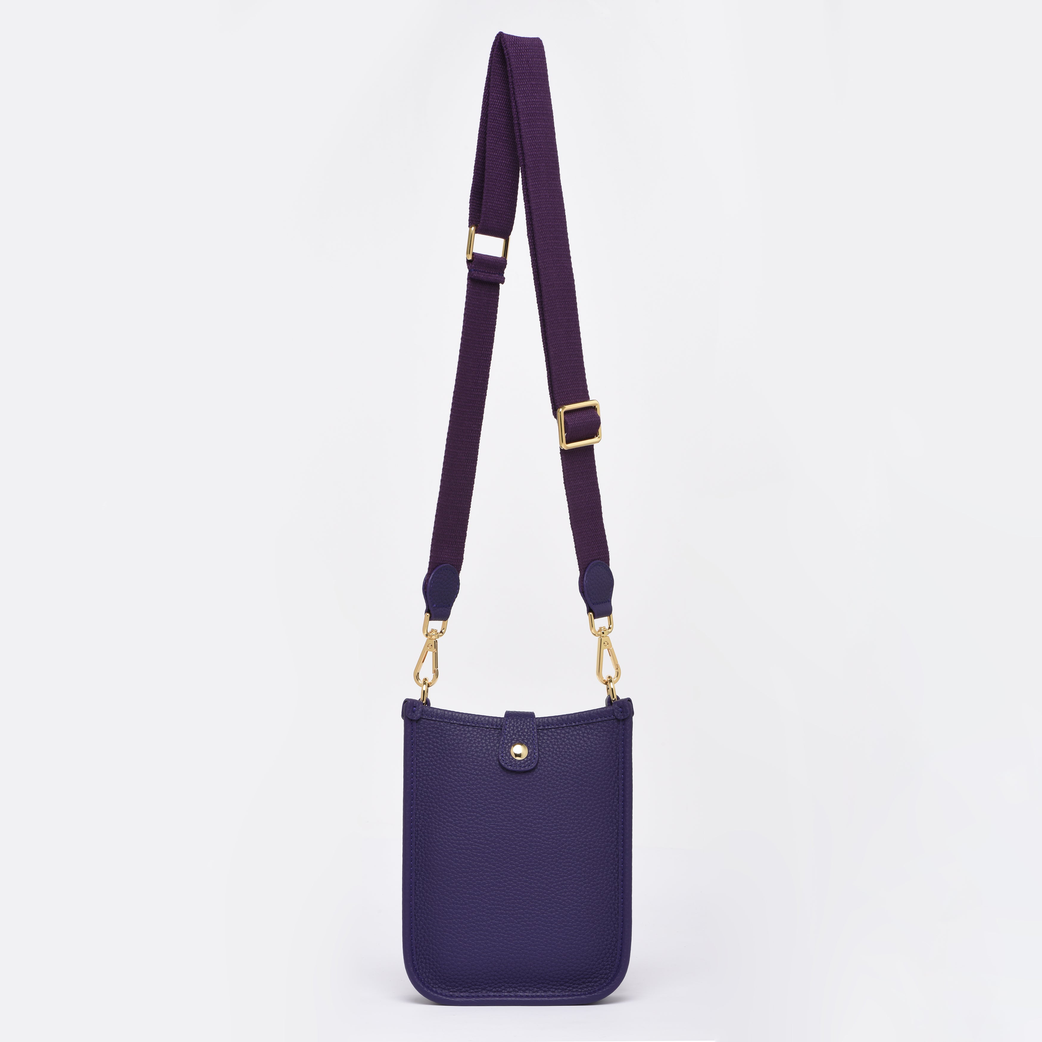 FLORENCE – Premium Gros-Grain Leather Crossbody Bag - Midnight Violet
