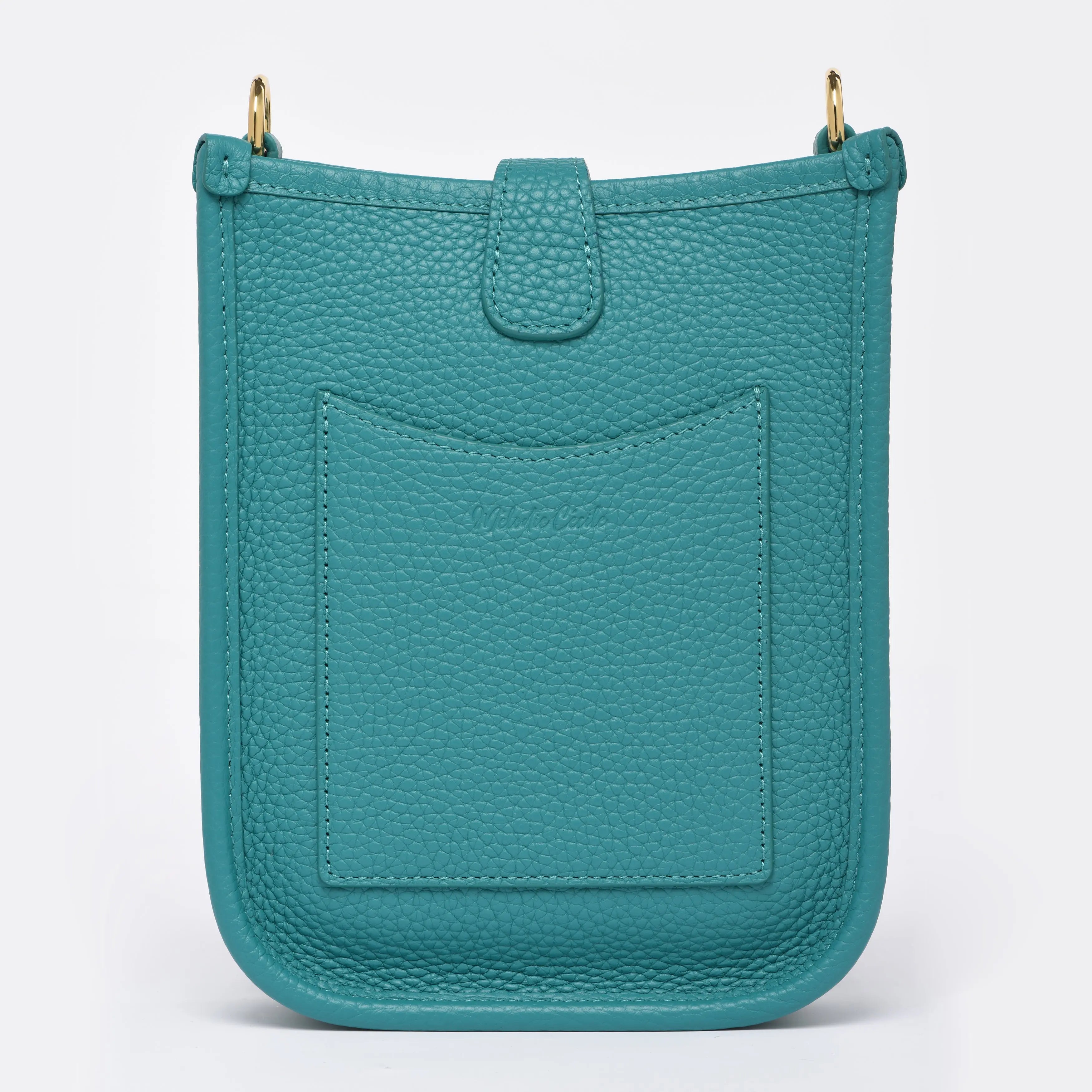 FLORENCE – Premium Gros-Grain Leather Crossbody Bag - Blue Lagoon dressupyourpurse