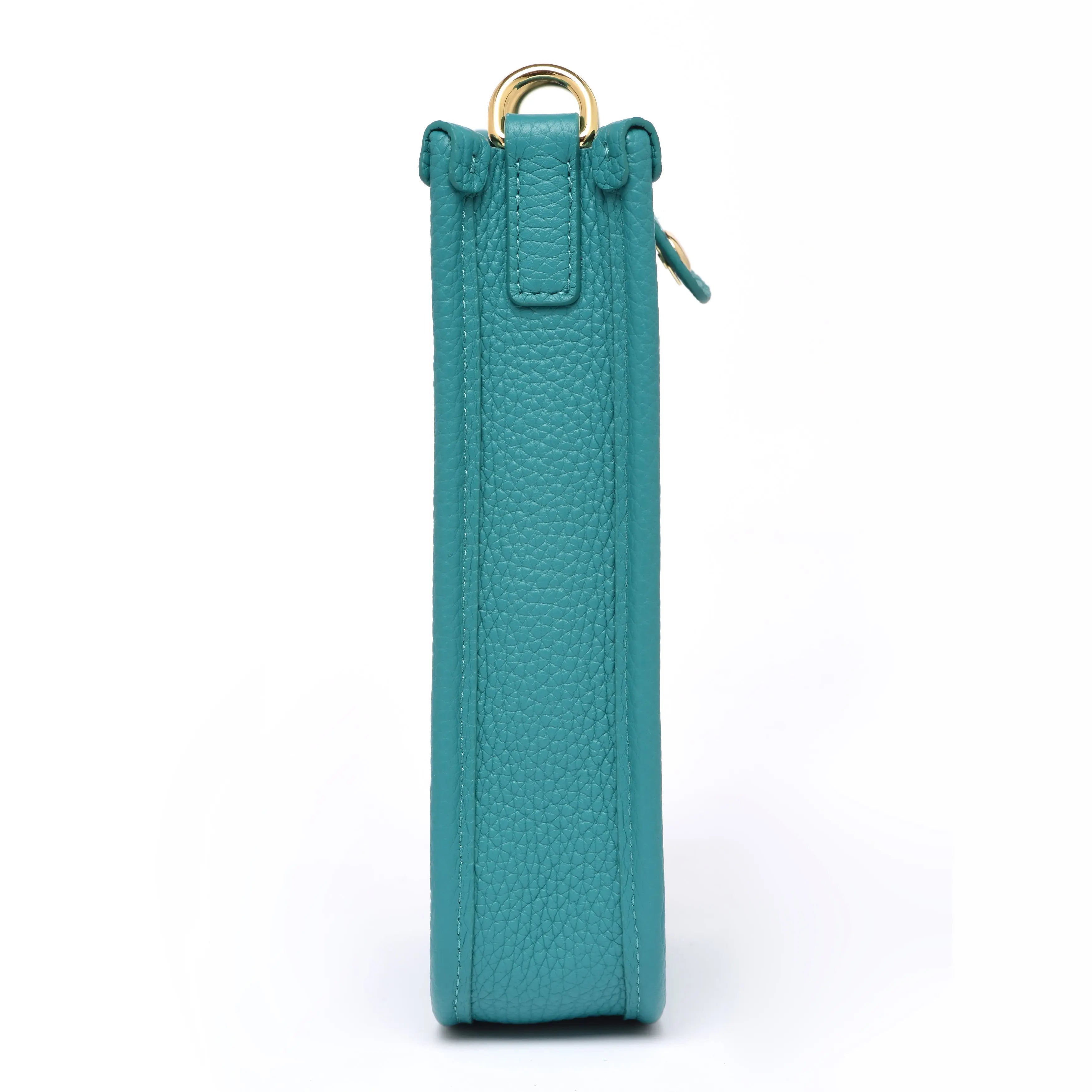 FLORENCE – Premium Gros-Grain Leather Crossbody Bag - Blue Lagoon dressupyourpurse