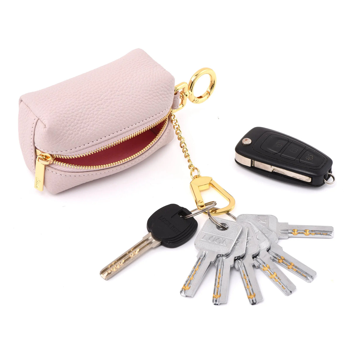 The Key Cube - Togo Leather Versatile Pouch with hook dressupyourpurse