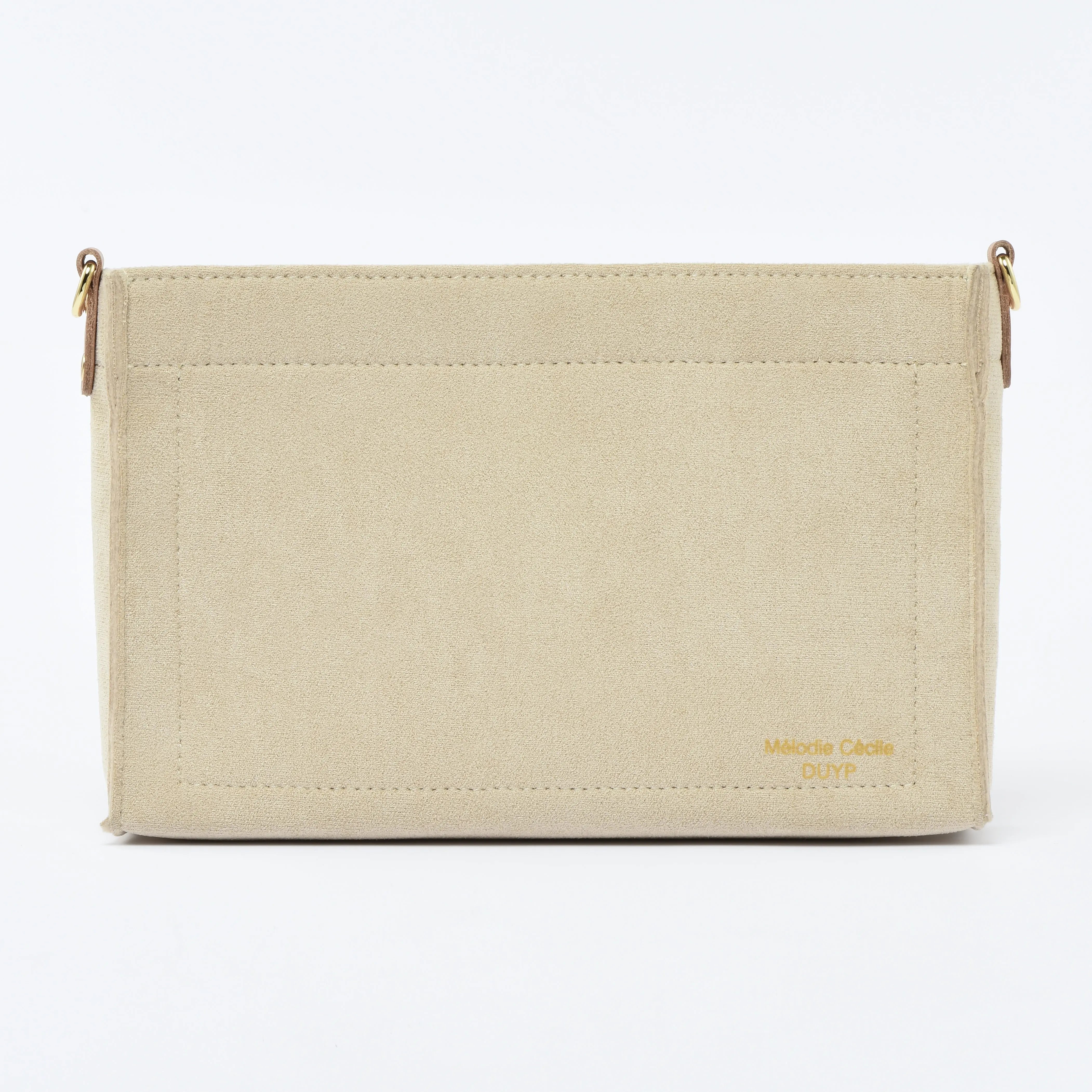 Suede cotton Felt Organizer For Toiletry Pouch 26 with D-Rings to convert as crossbody bag dressupyourpurse