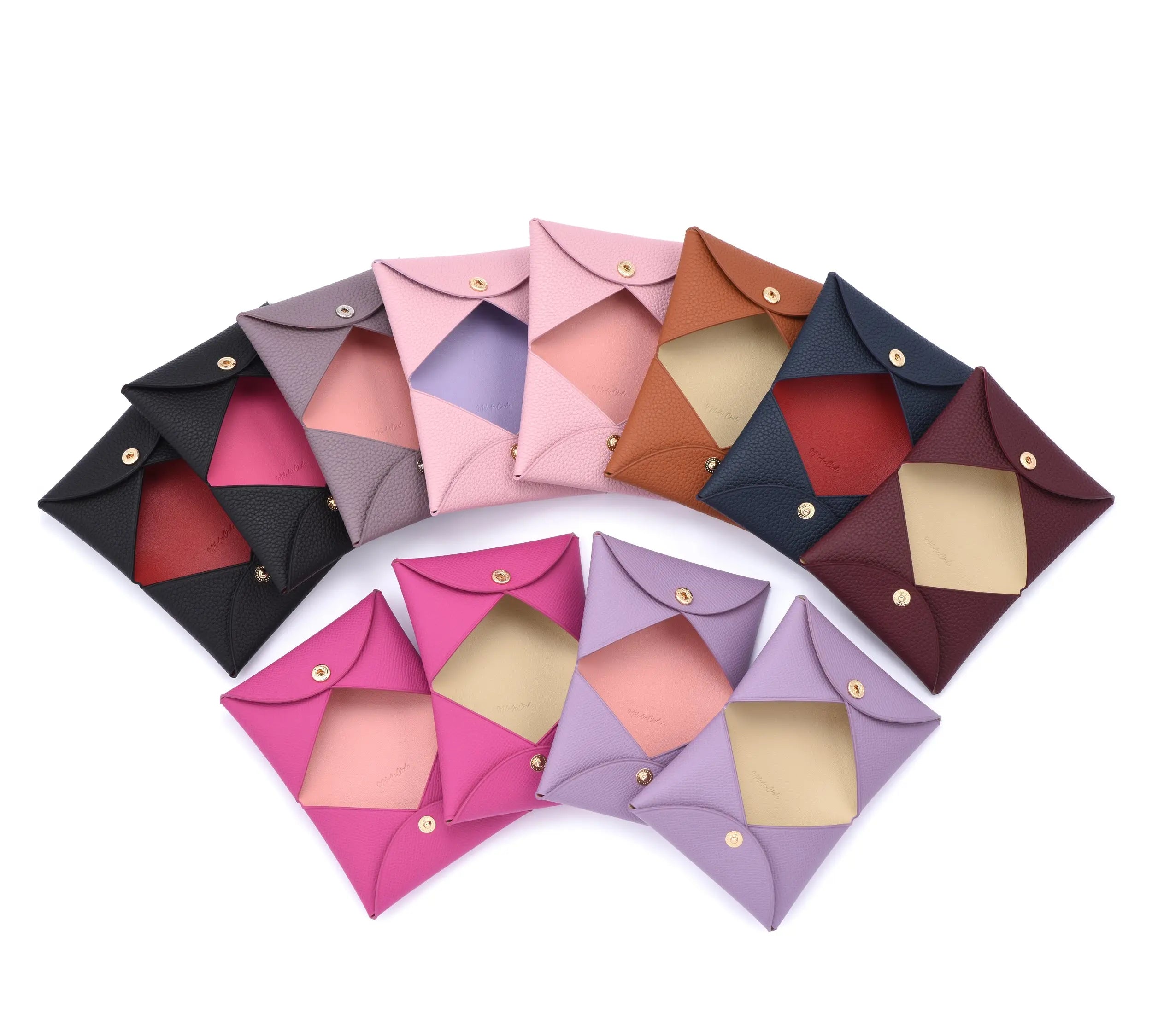 "CORSICA" LEATHER CARD HOLDER COMPACT WALLET - 8 COLORS dressupyourpurse