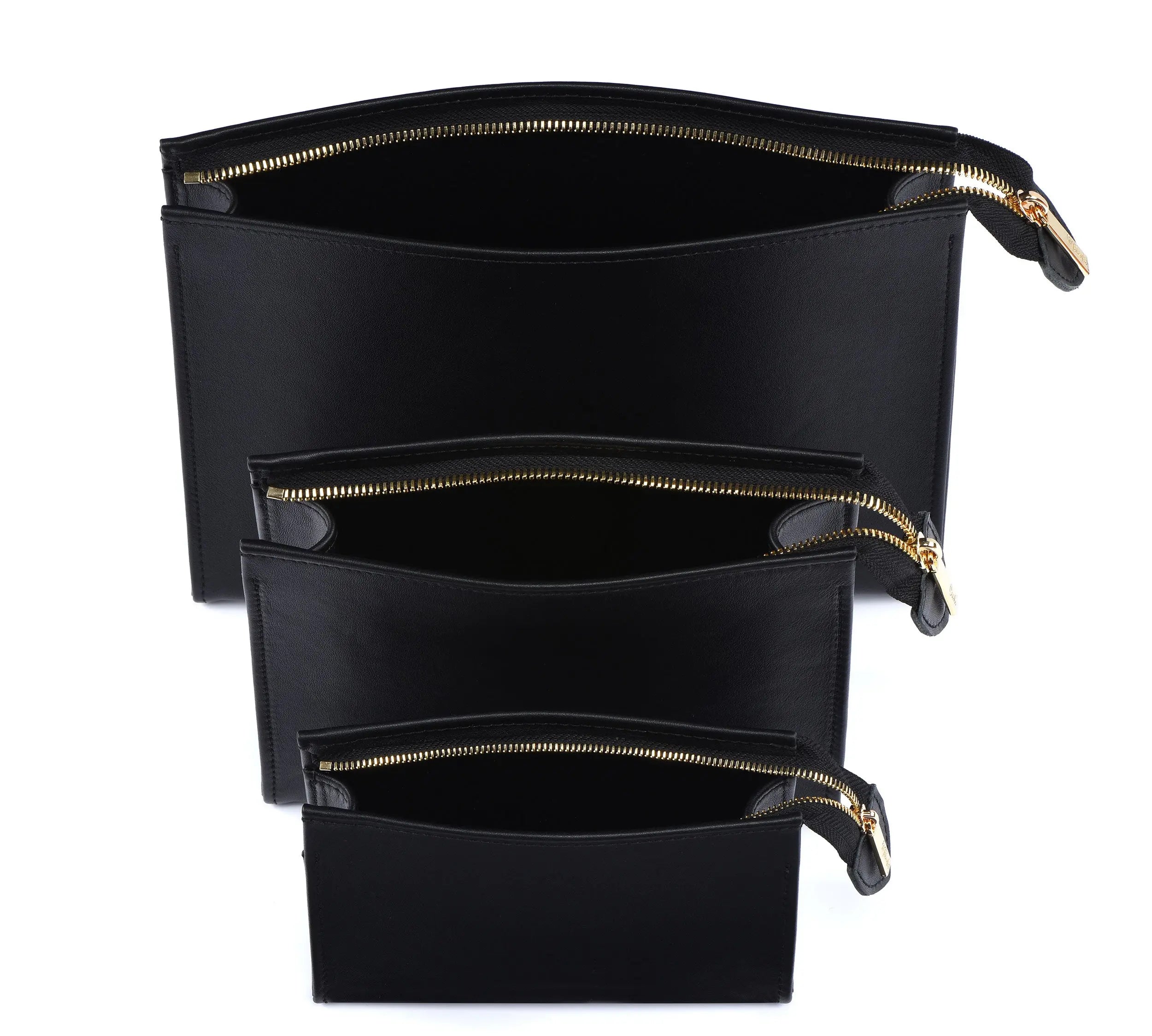 Trio Toiletry Pouch Set (15, 19 & 26) - Black dressupyourpurse