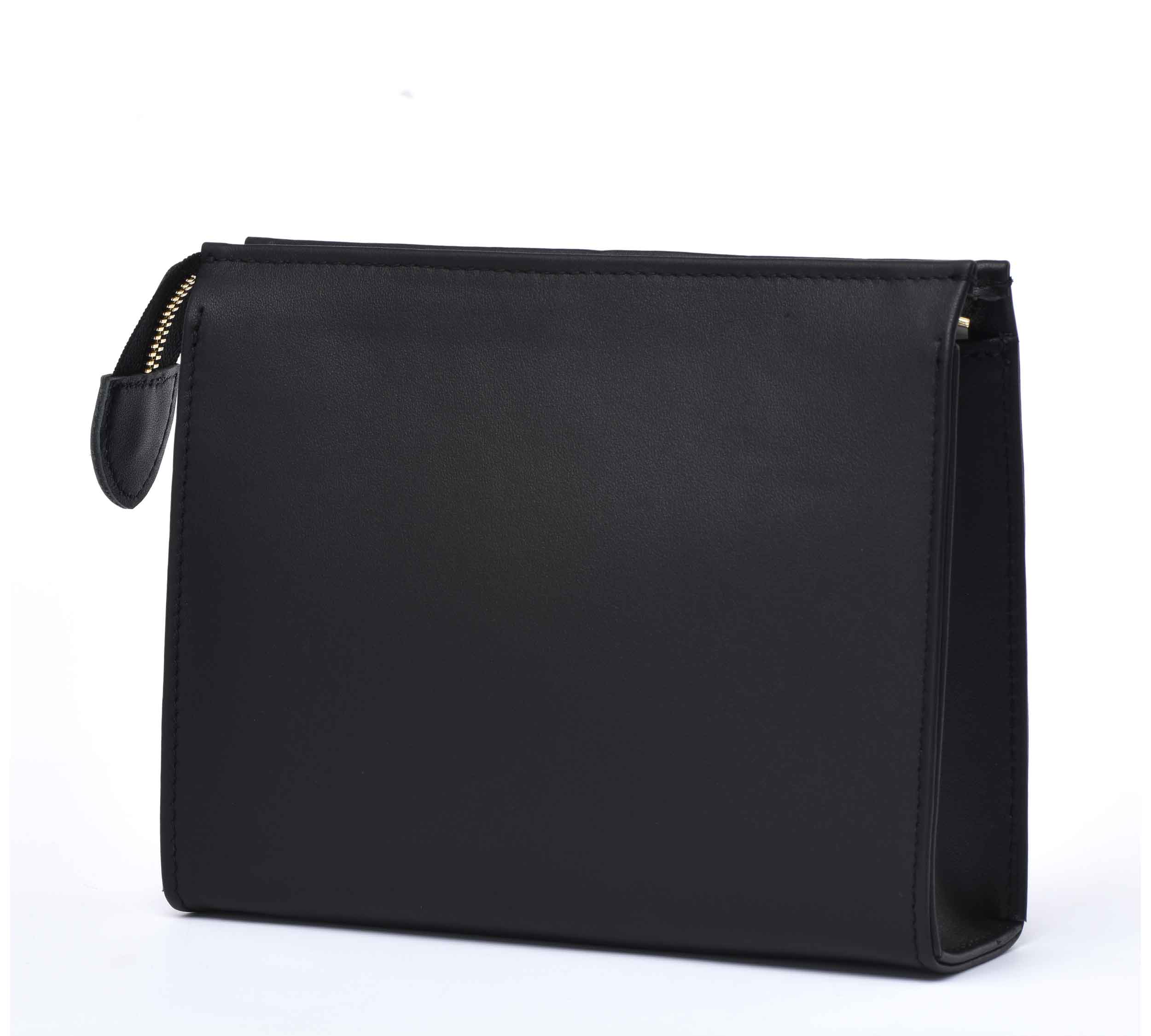 Leather Toiletry Pouch 19 - Black dressupyourpurse