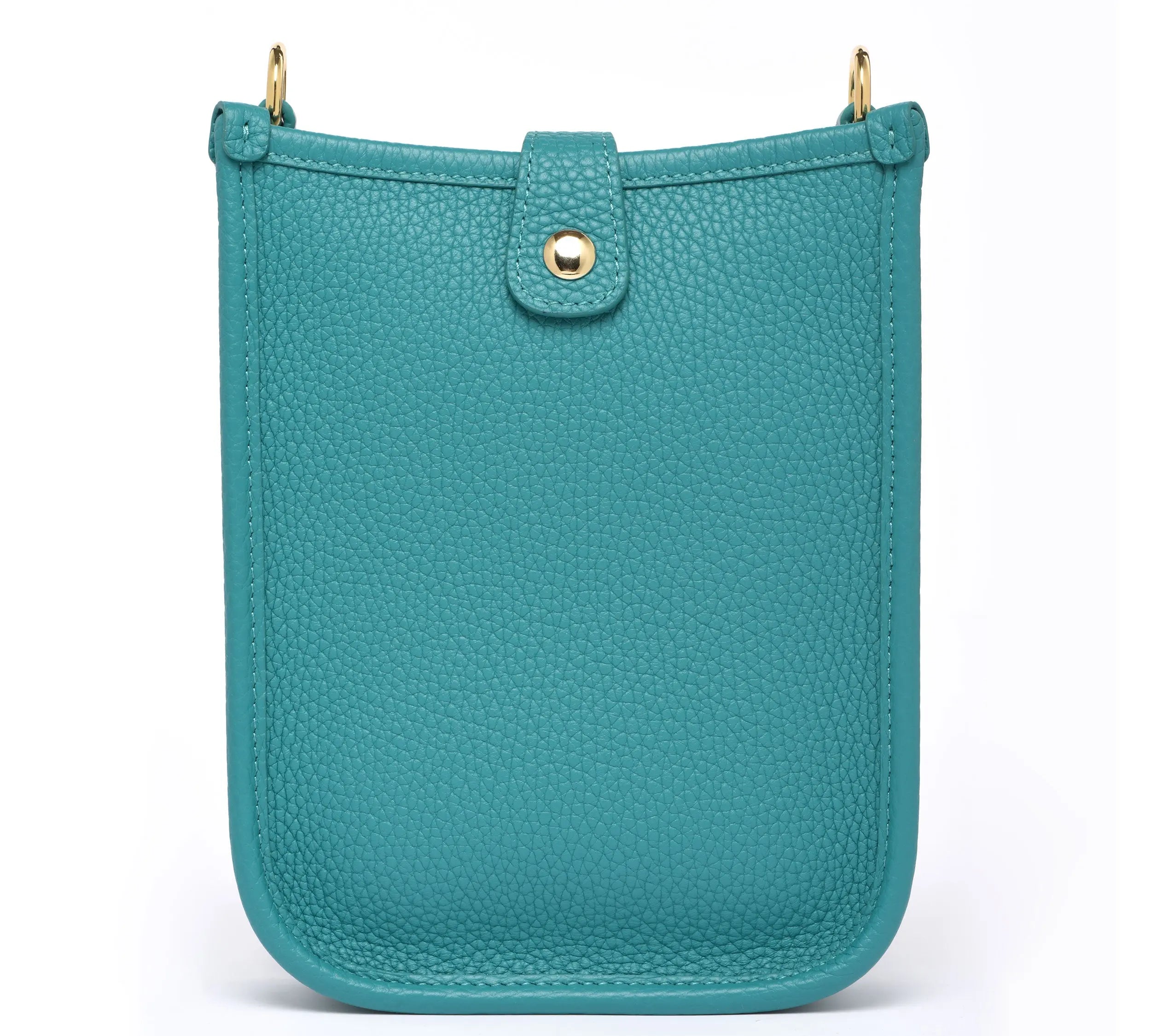 FLORENCE – Premium Gros-Grain Leather Crossbody Bag - Blue Lagoon dressupyourpurse