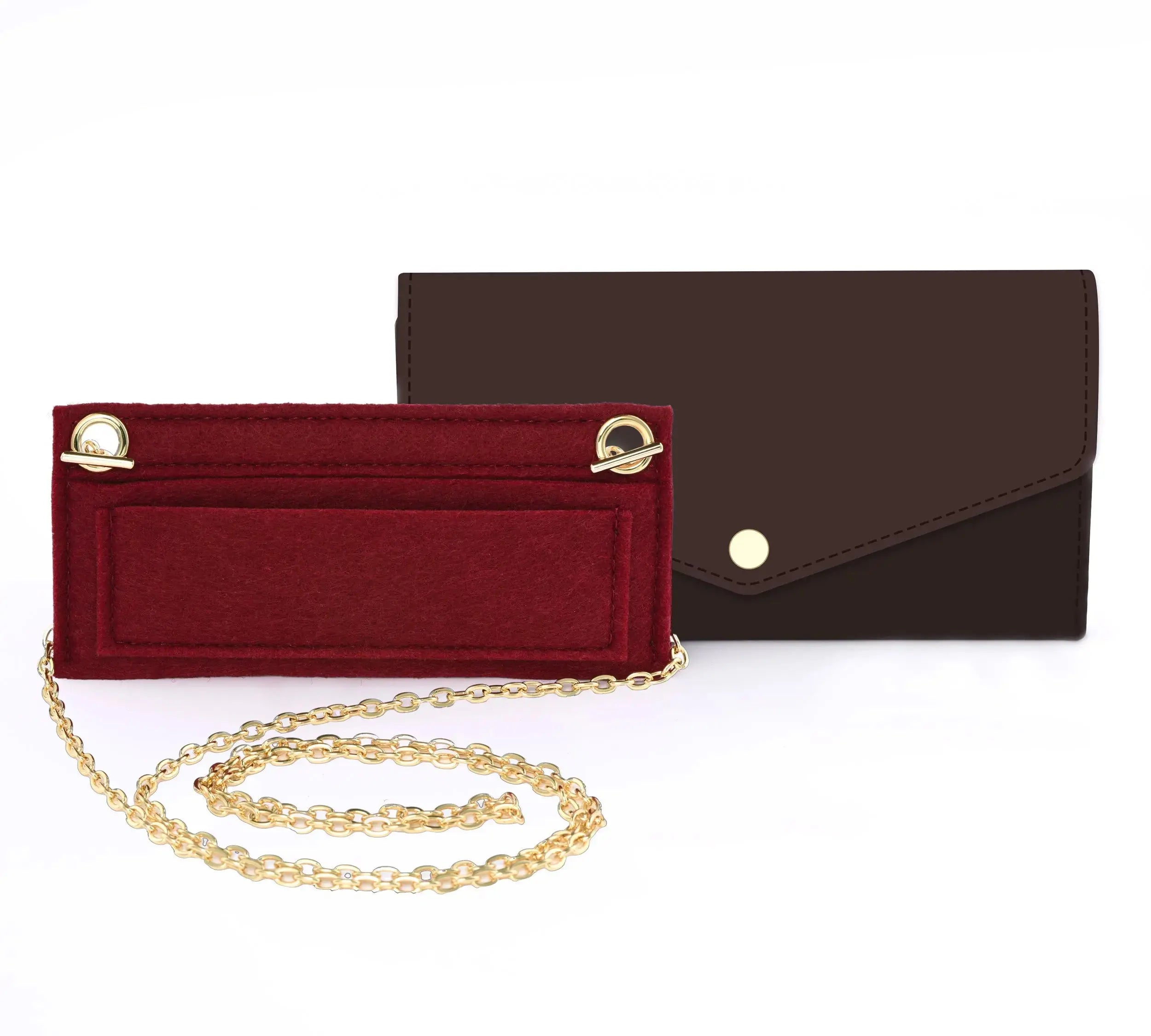 Crossbody Conversion Kit for Long Wallet (Sarah, Emilie...) Felt insert + Oval Chain dressupyourpurse