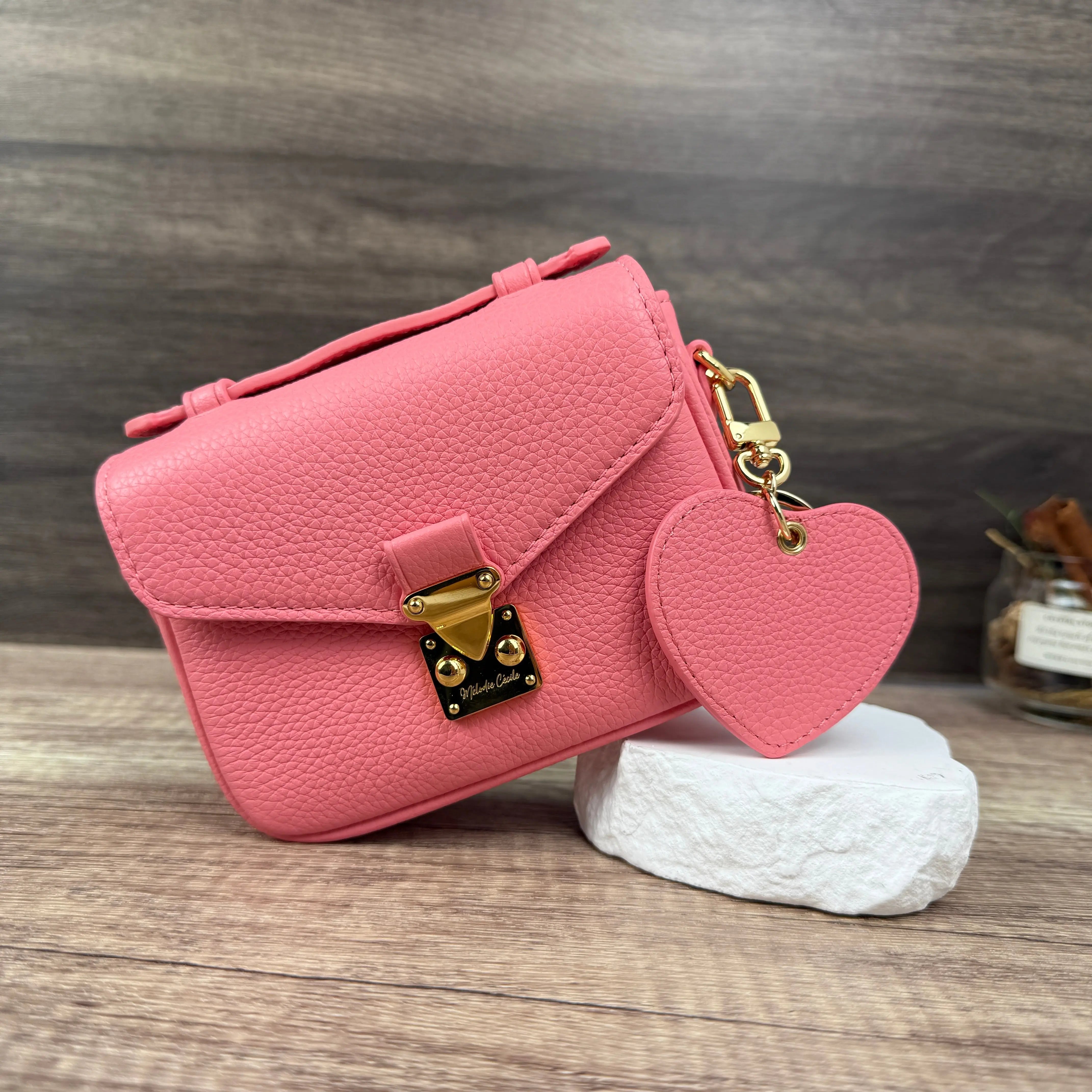 Heart Bag Charm - Togo Leather Keyring dressupyourpurse