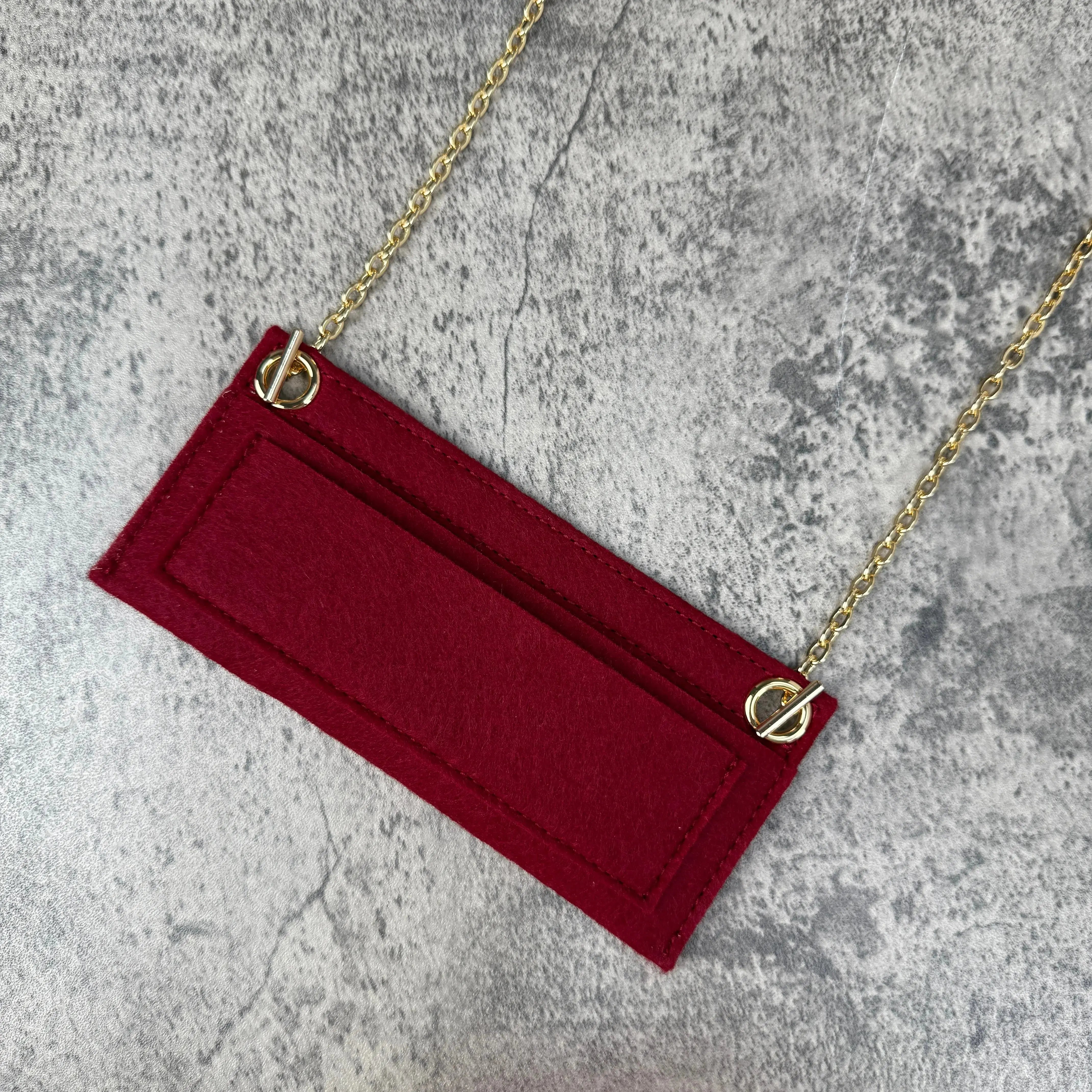Crossbody Conversion Kit for Long Wallet (Sarah, Emilie...) Felt insert + Oval Chain dressupyourpurse