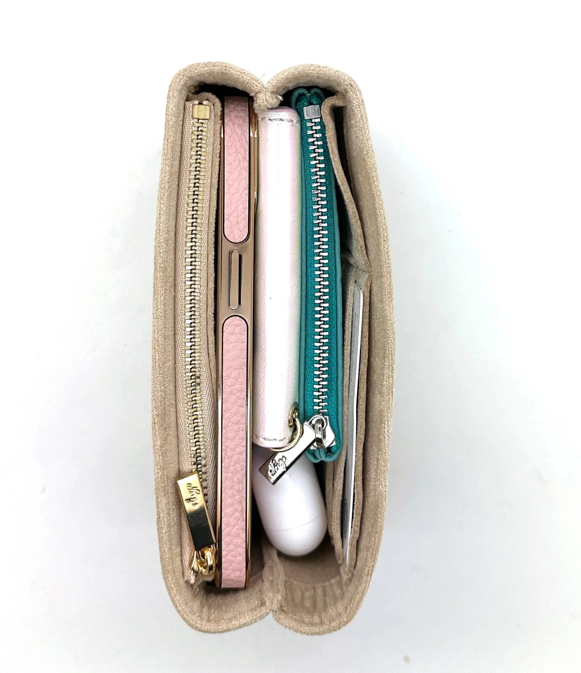 Suede Cotton Organizer for Le Pliage Pouch with Handle dressupyourpurse