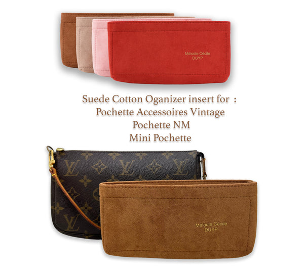 Cotton Suede Organizer for Pochette accessoires and mini pochette - 4 colors
