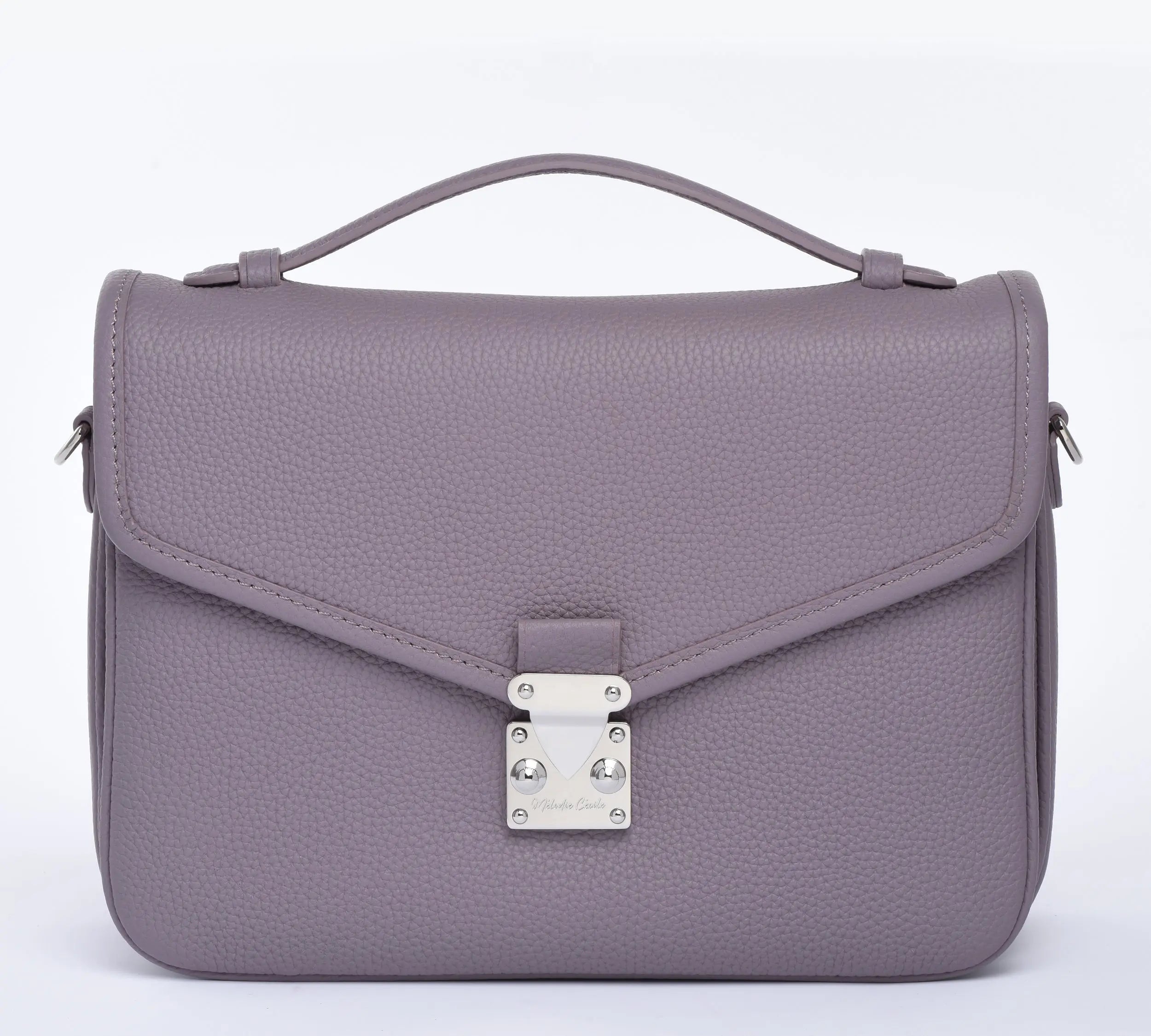 PARIS 15 - TOGO LEATHER SATCHEL BAG - LAVENDER dressupyourpurse
