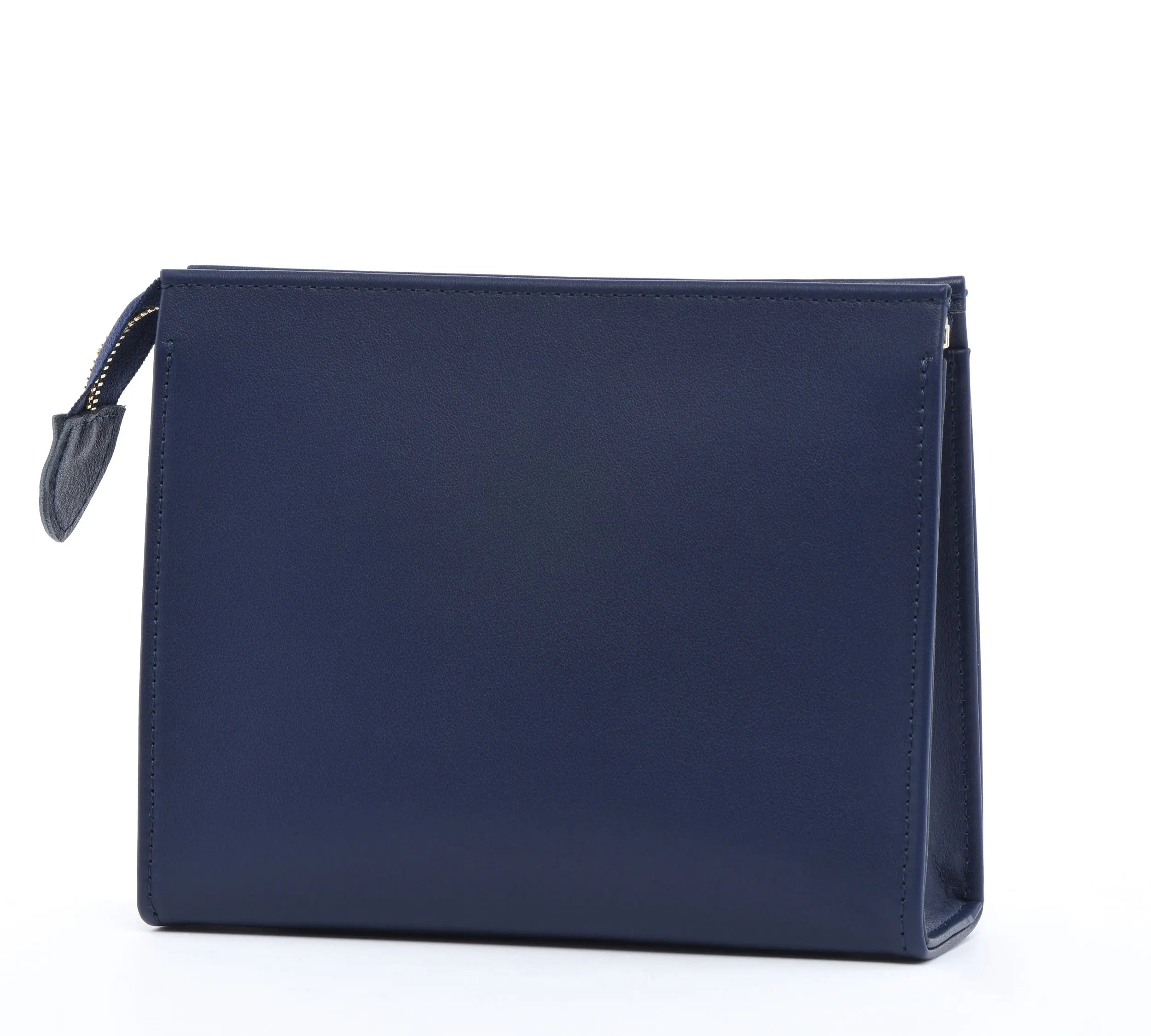 Leather Toiletry Pouch 19 - Navy Red dressupyourpurse