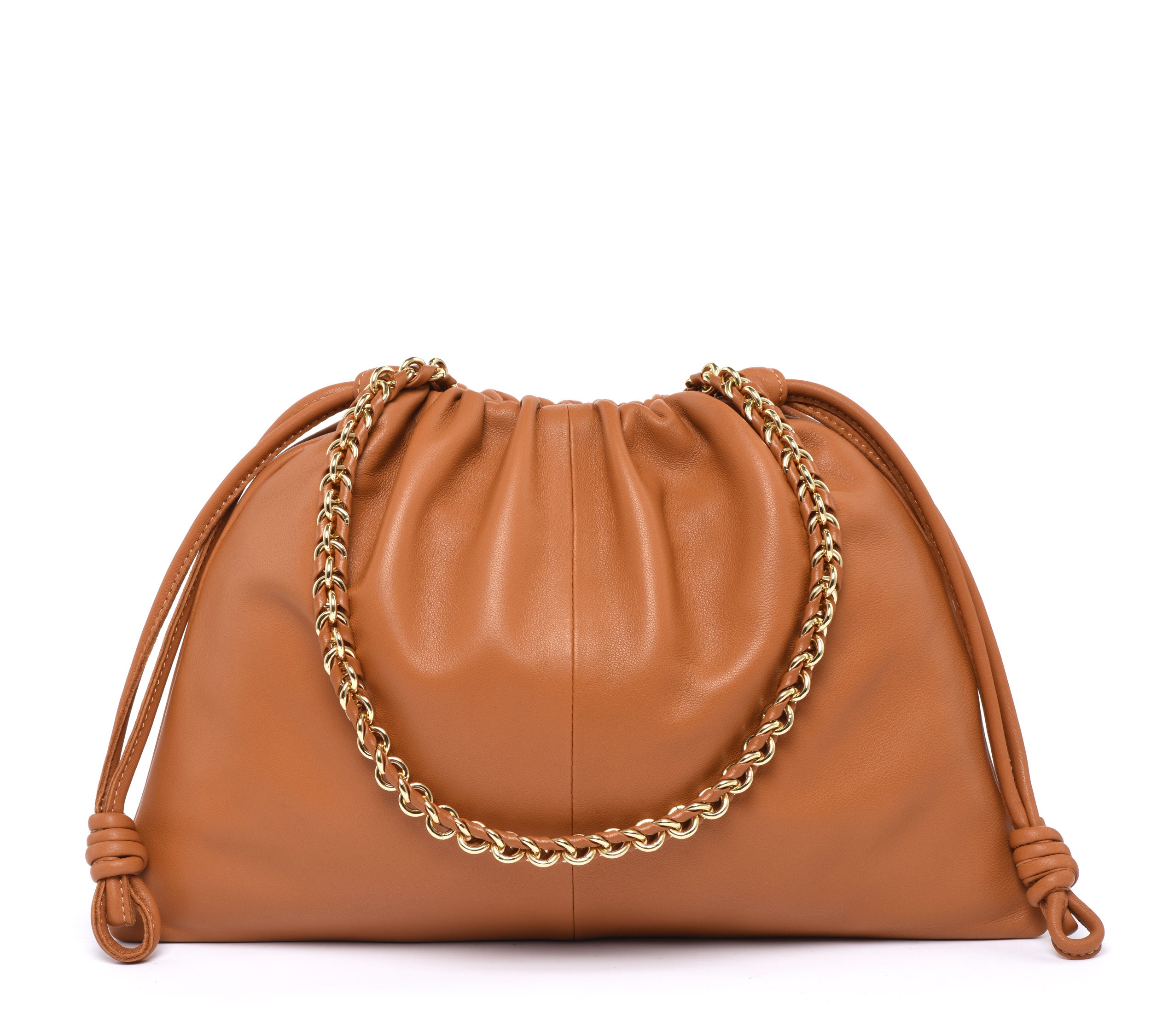 HCC X DUYP - "On The Go" – Soft Lambskin Shoulder Bag - Camel Brown