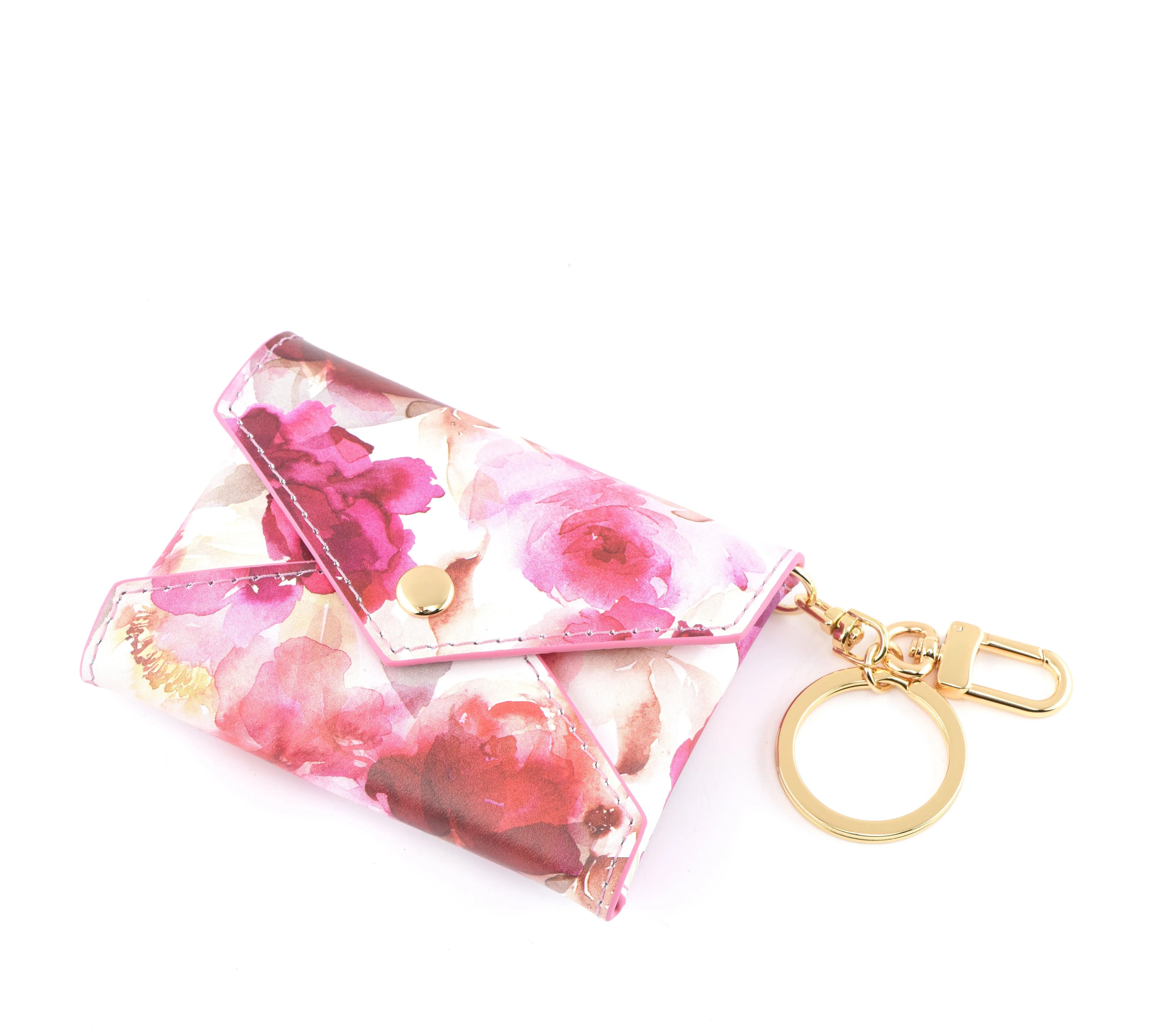 PEONIE COLLECTION - Mini envelope - Card holder bag charm - Red dressupyourpurse