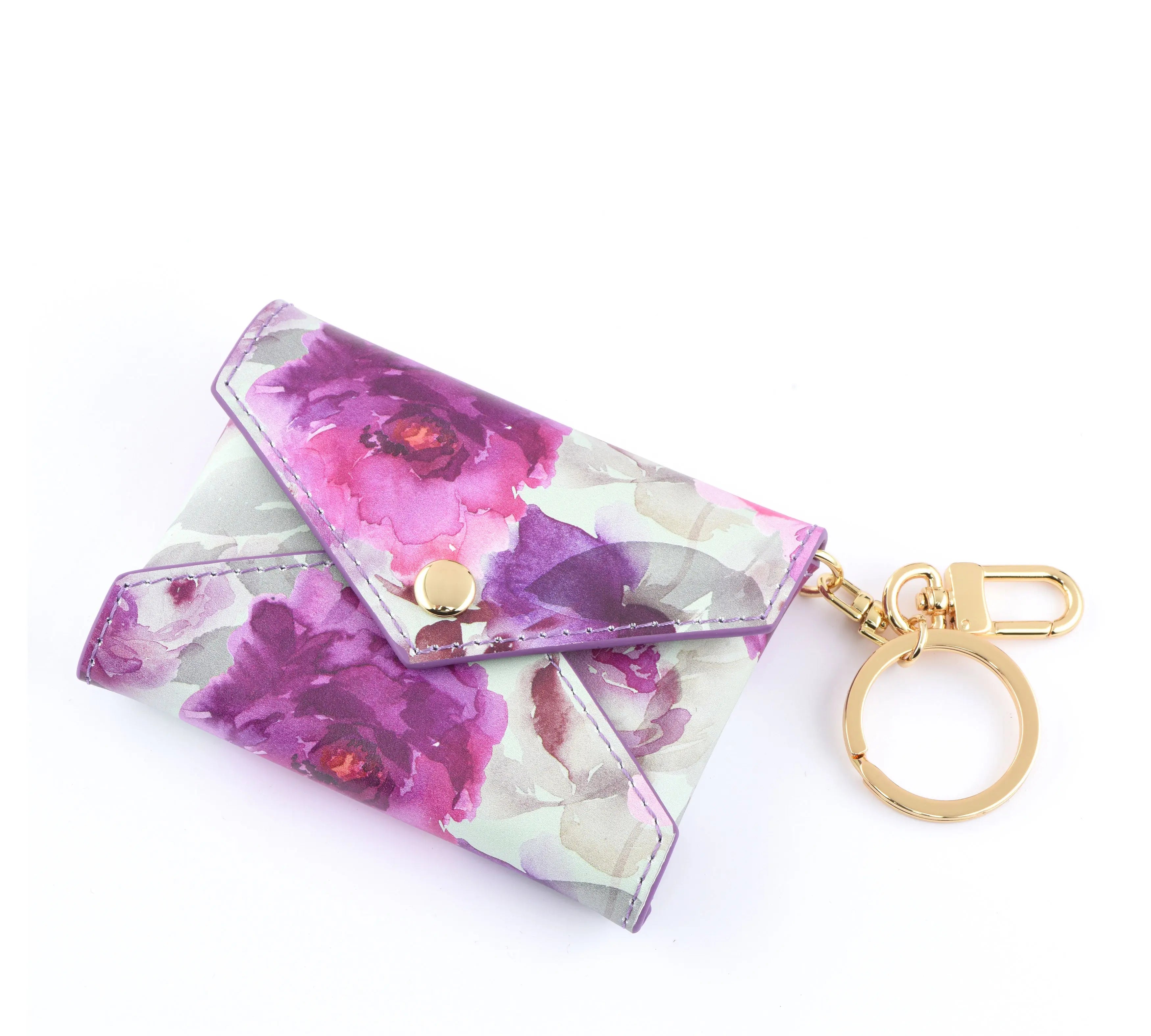PEONIE COLLECTION - Mini envelope - Card holder bag charm - Purple dressupyourpurse