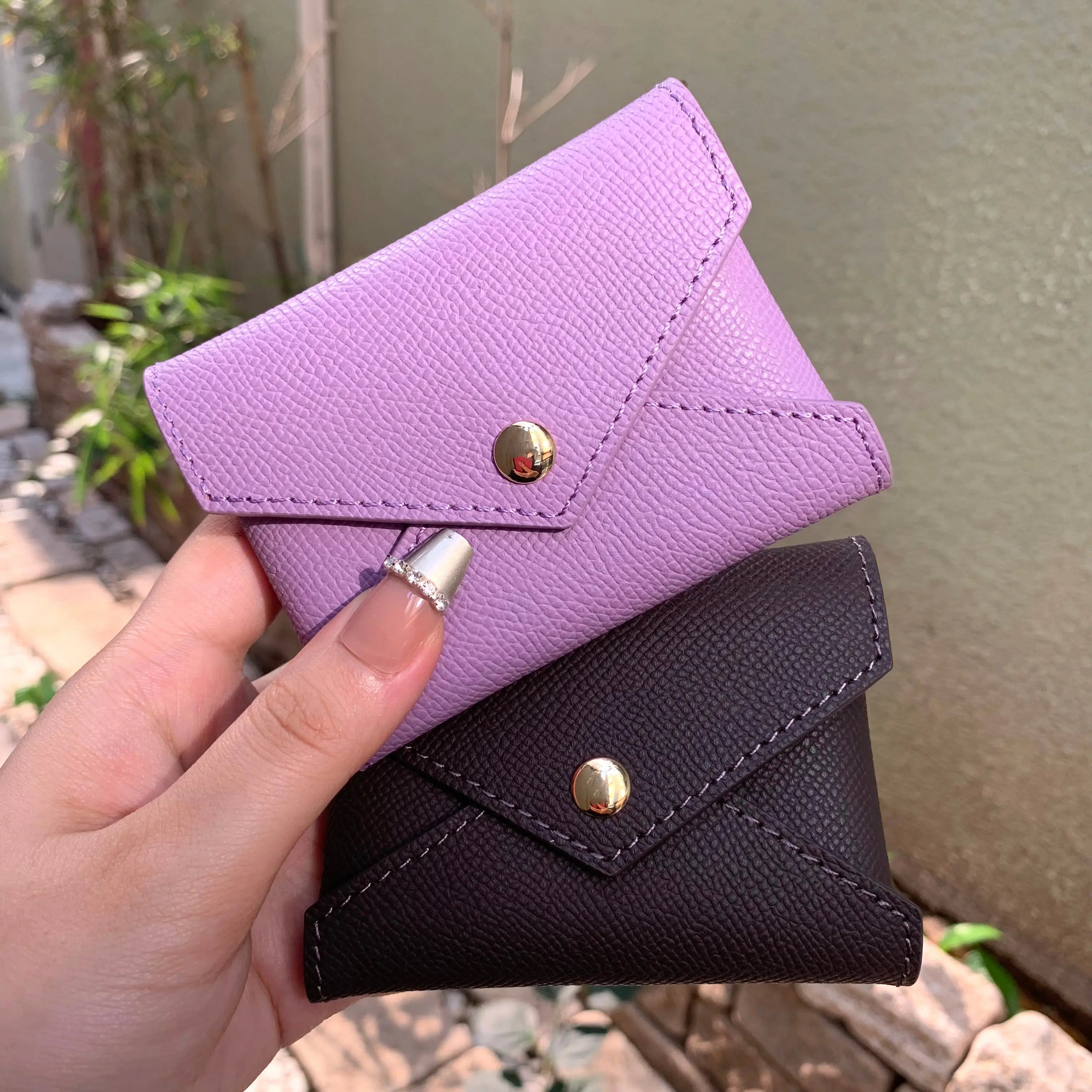 EPSOM LEATHER MINI ENVELOPE BAG CHARM CARD HOLDER dressupyourpurse