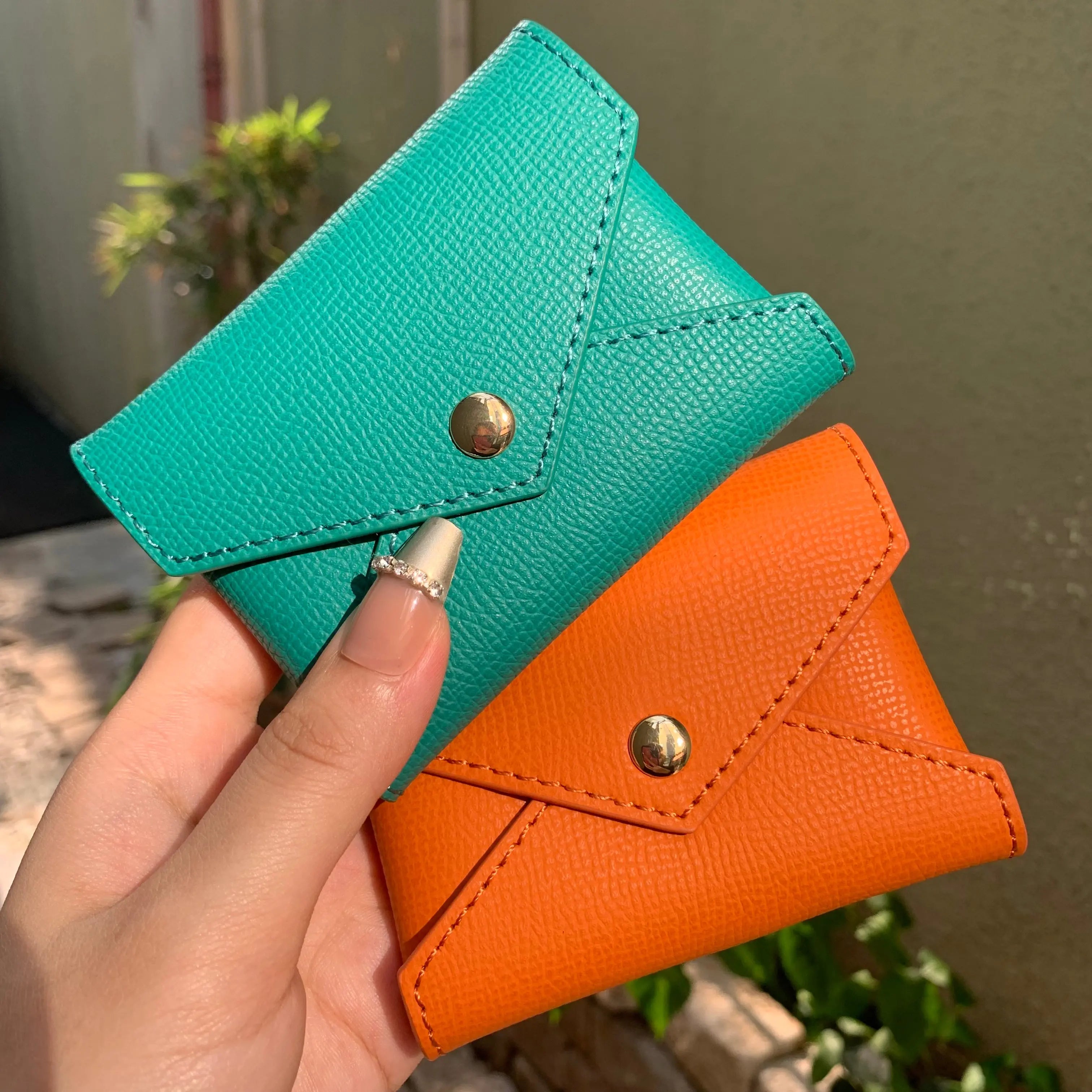 EPSOM LEATHER MINI ENVELOPE BAG CHARM CARD HOLDER dressupyourpurse