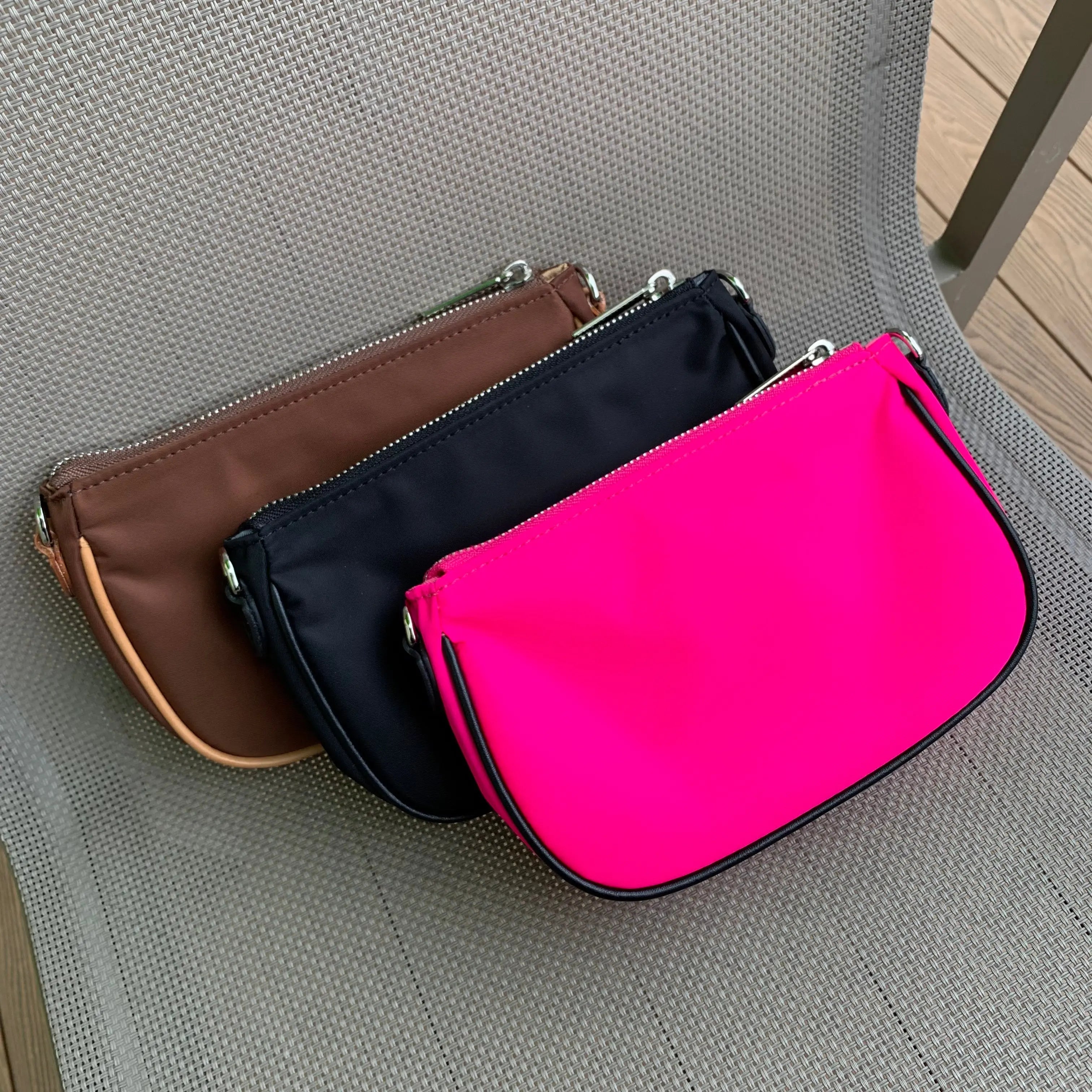The "URBAN POCHETTE" Nylon and leather Pouch - 3 colors dressupyourpurse
