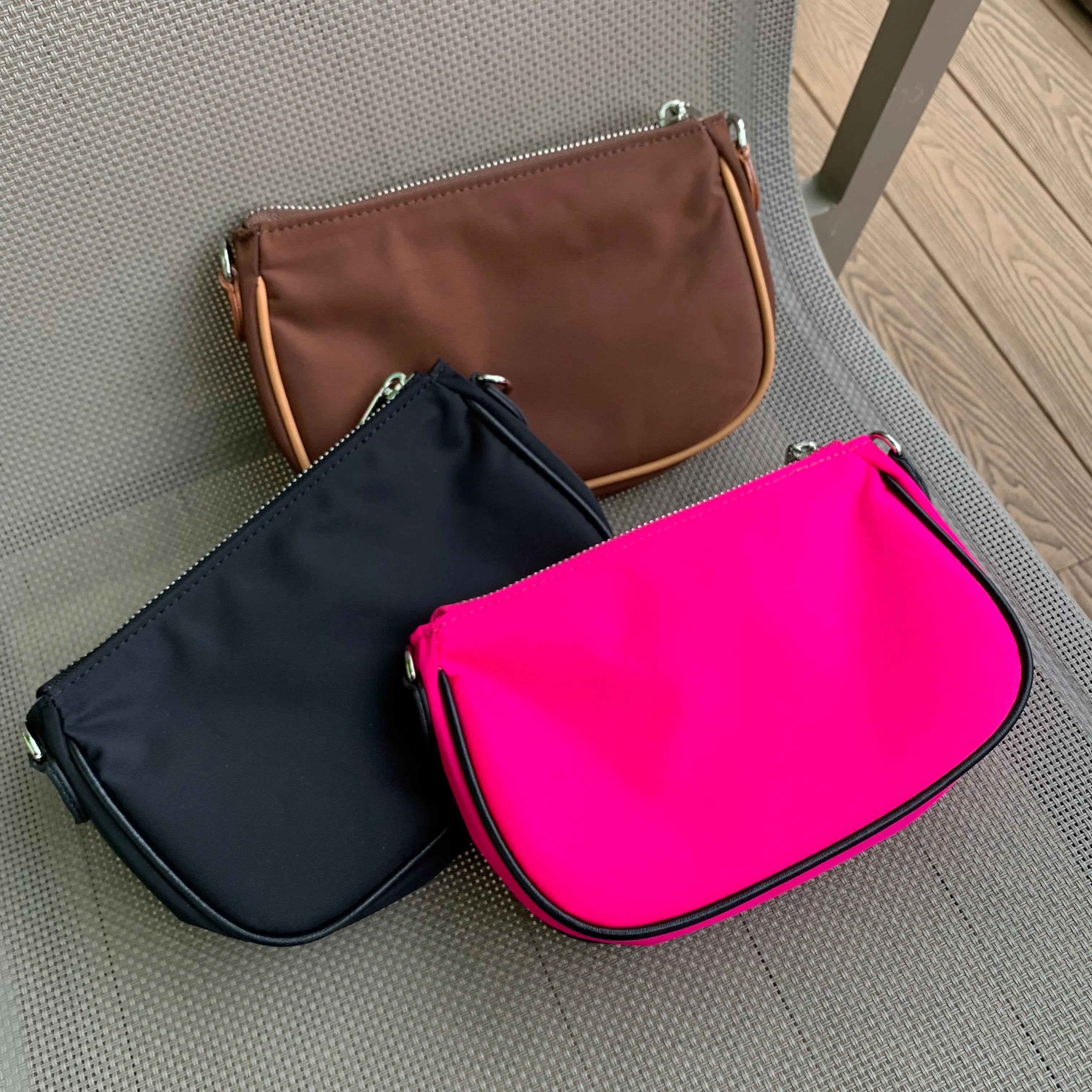 The "URBAN POCHETTE" Nylon and leather Pouch - 3 colors dressupyourpurse